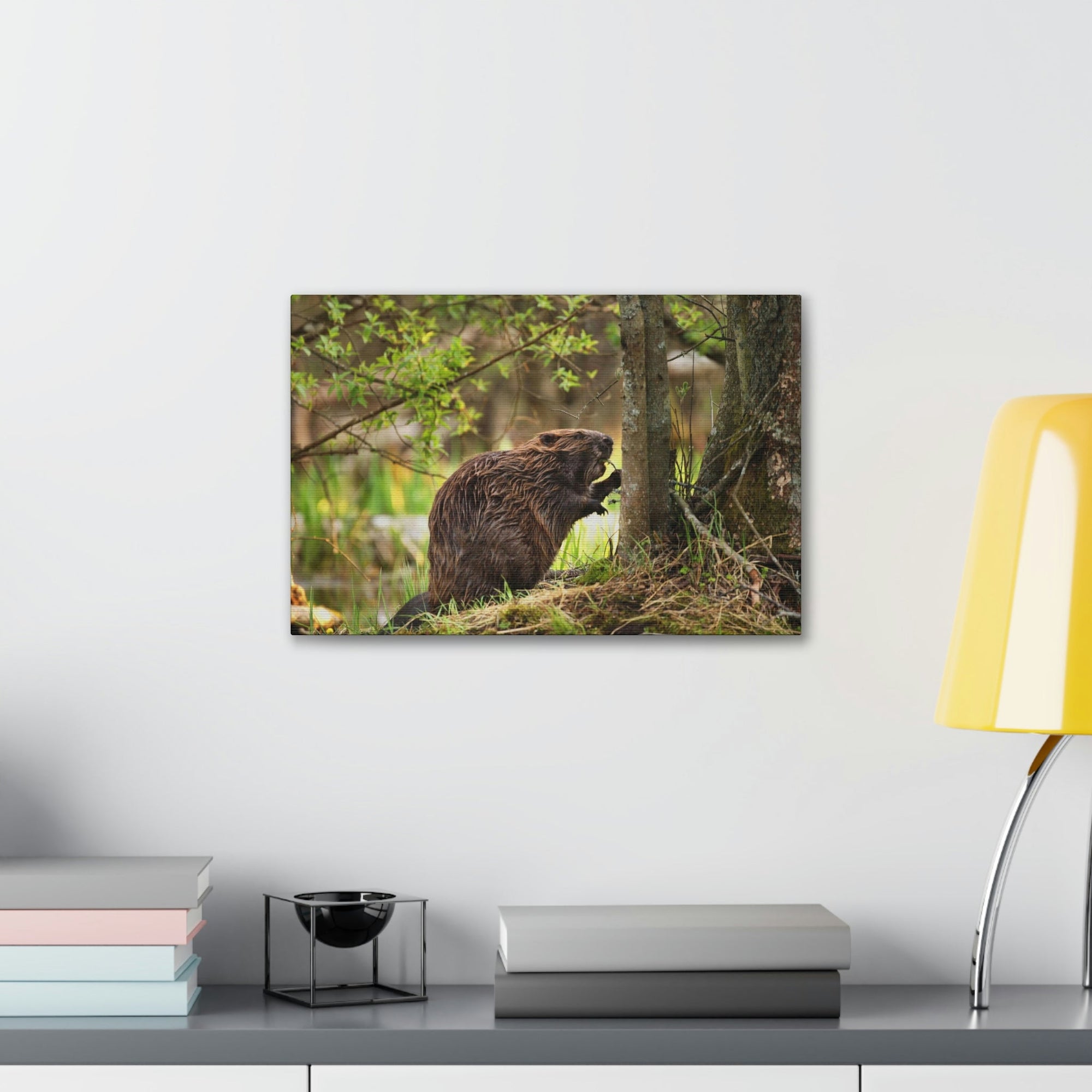 Scripture Walls Majestic Beaver Art Majestic Beaver Print Animal Wall Art Wildlife Canvas Prints Wall Art Ready to Hang Unframed-Express Your Love Gifts