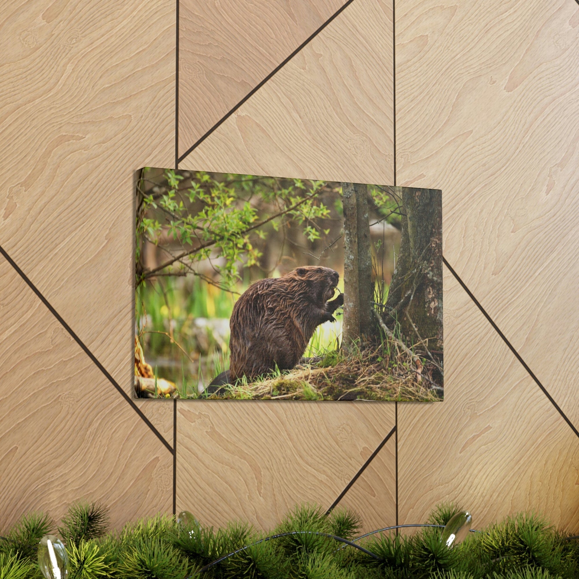 Scripture Walls Majestic Beaver Art Majestic Beaver Print Animal Wall Art Wildlife Canvas Prints Wall Art Ready to Hang Unframed-Express Your Love Gifts