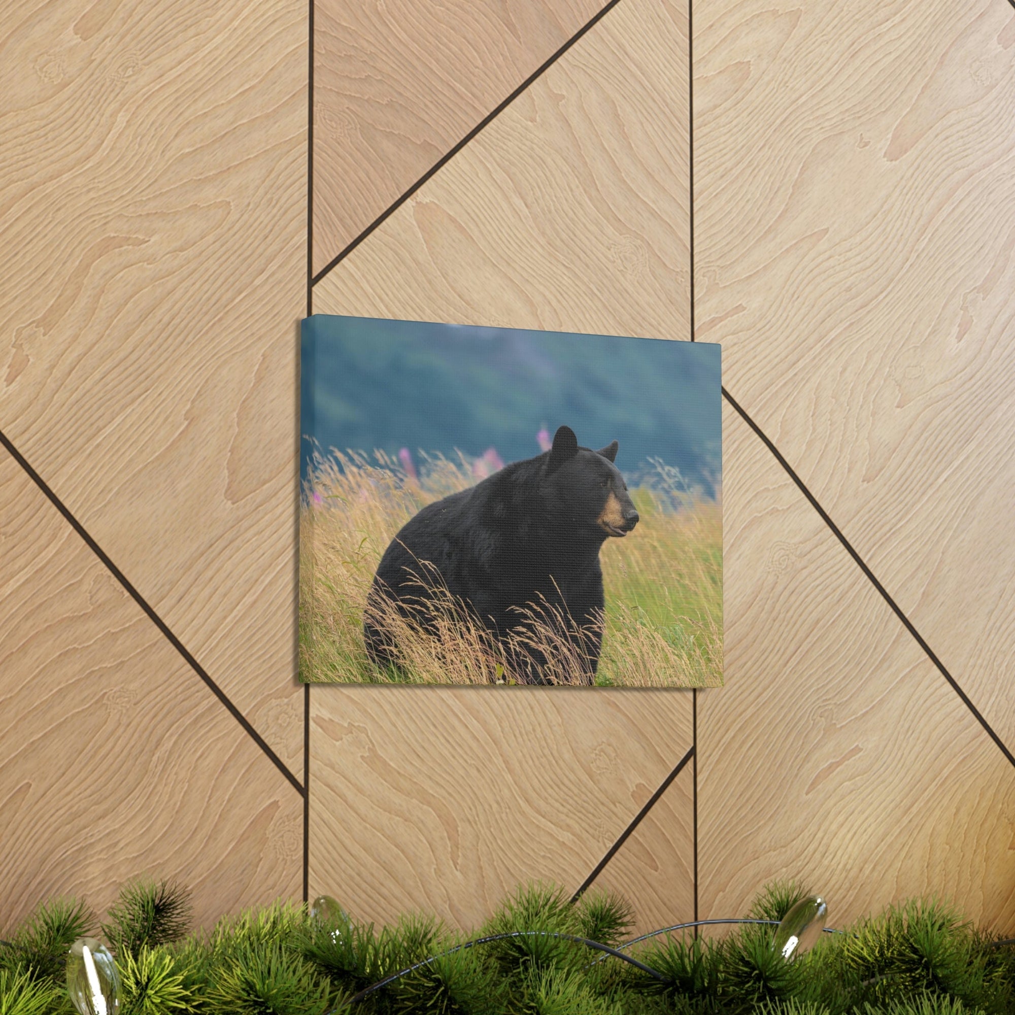 Scripture Walls Majestic Black Bear Art Majestic Black Bear Hound Print Animal Wall Art Wildlife Canvas Prints Wall Art Ready to Hang Unframed-Express Your Love Gifts