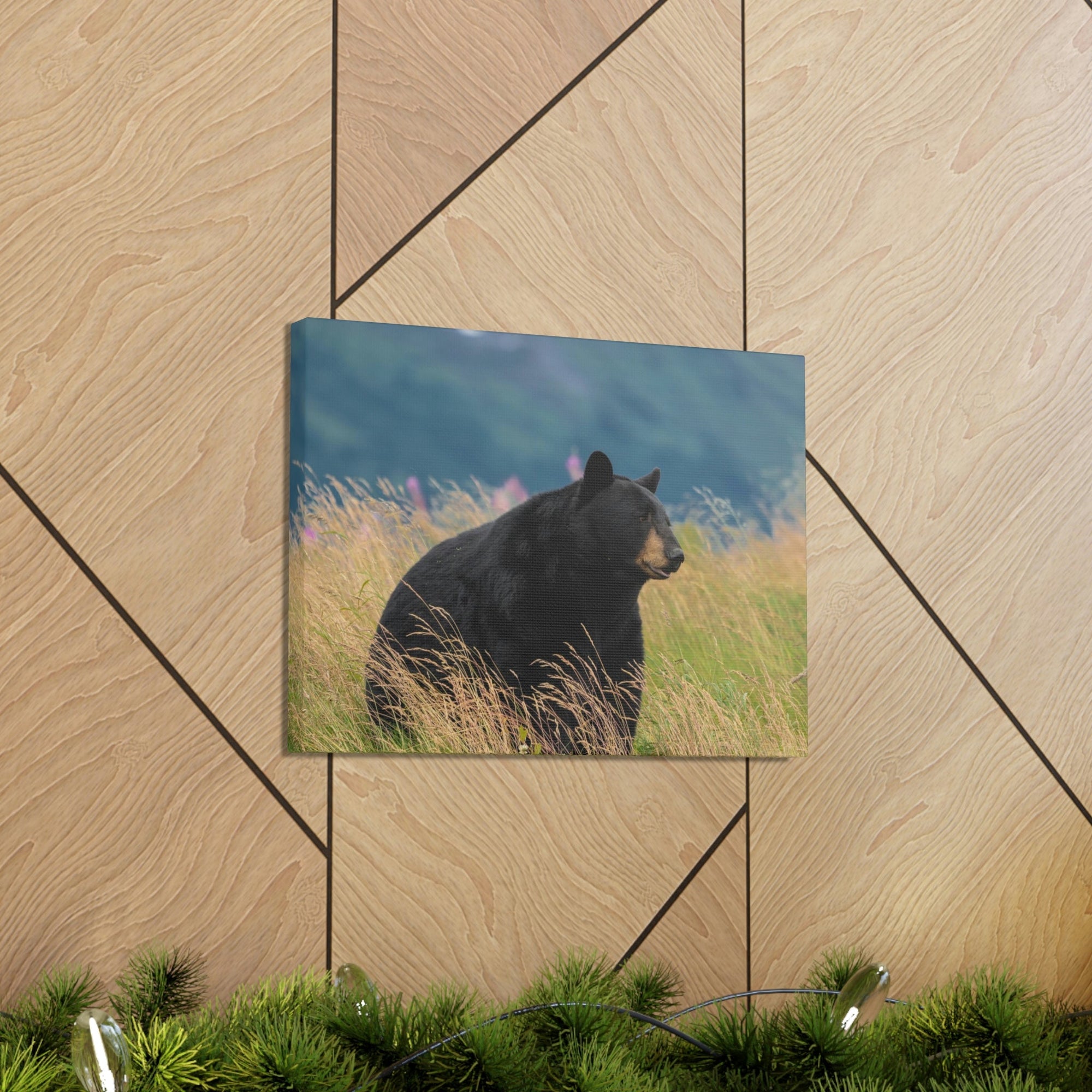 Scripture Walls Majestic Black Bear Art Majestic Black Bear Hound Print Animal Wall Art Wildlife Canvas Prints Wall Art Ready to Hang Unframed-Express Your Love Gifts