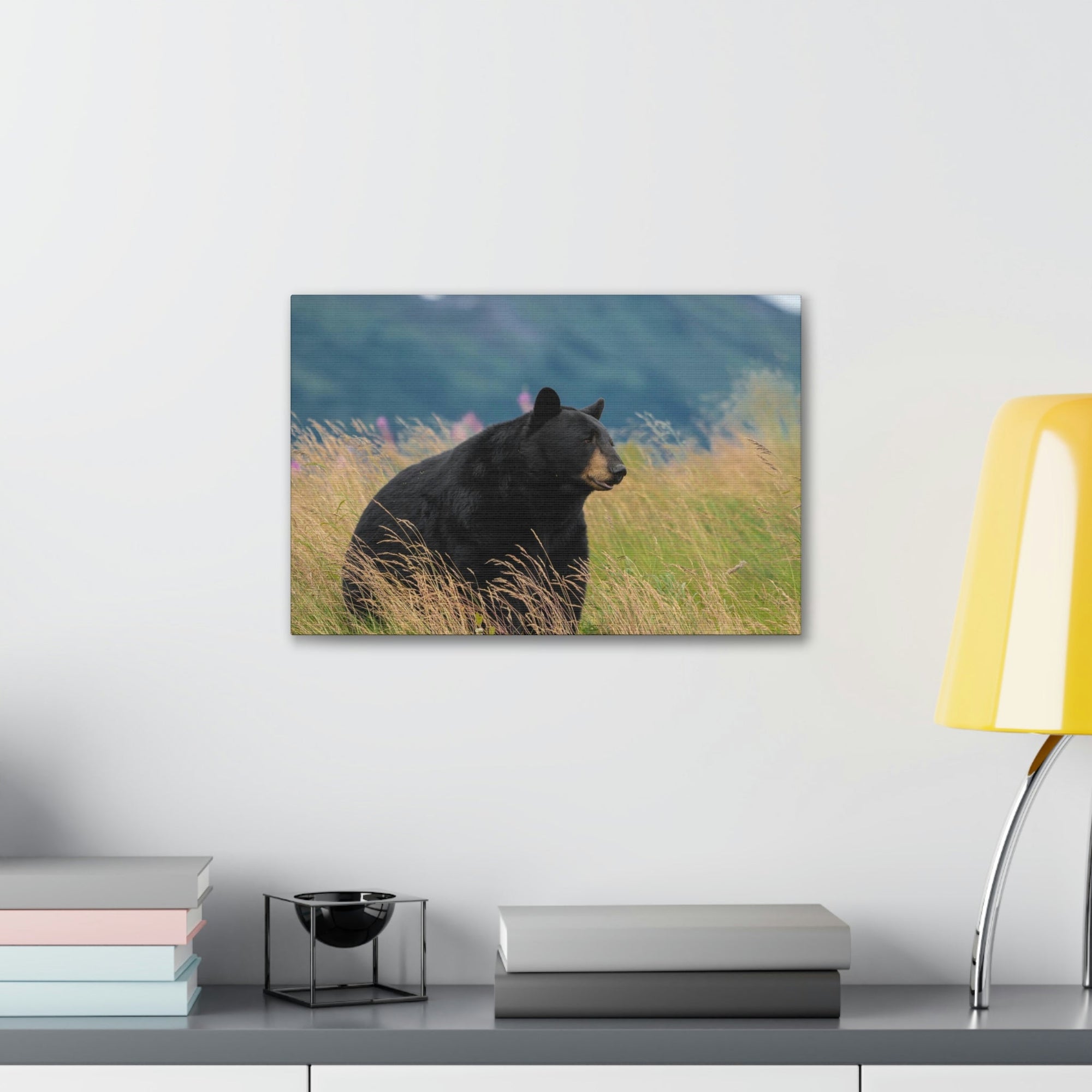 Scripture Walls Majestic Black Bear Art Majestic Black Bear Hound Print Animal Wall Art Wildlife Canvas Prints Wall Art Ready to Hang Unframed-Express Your Love Gifts