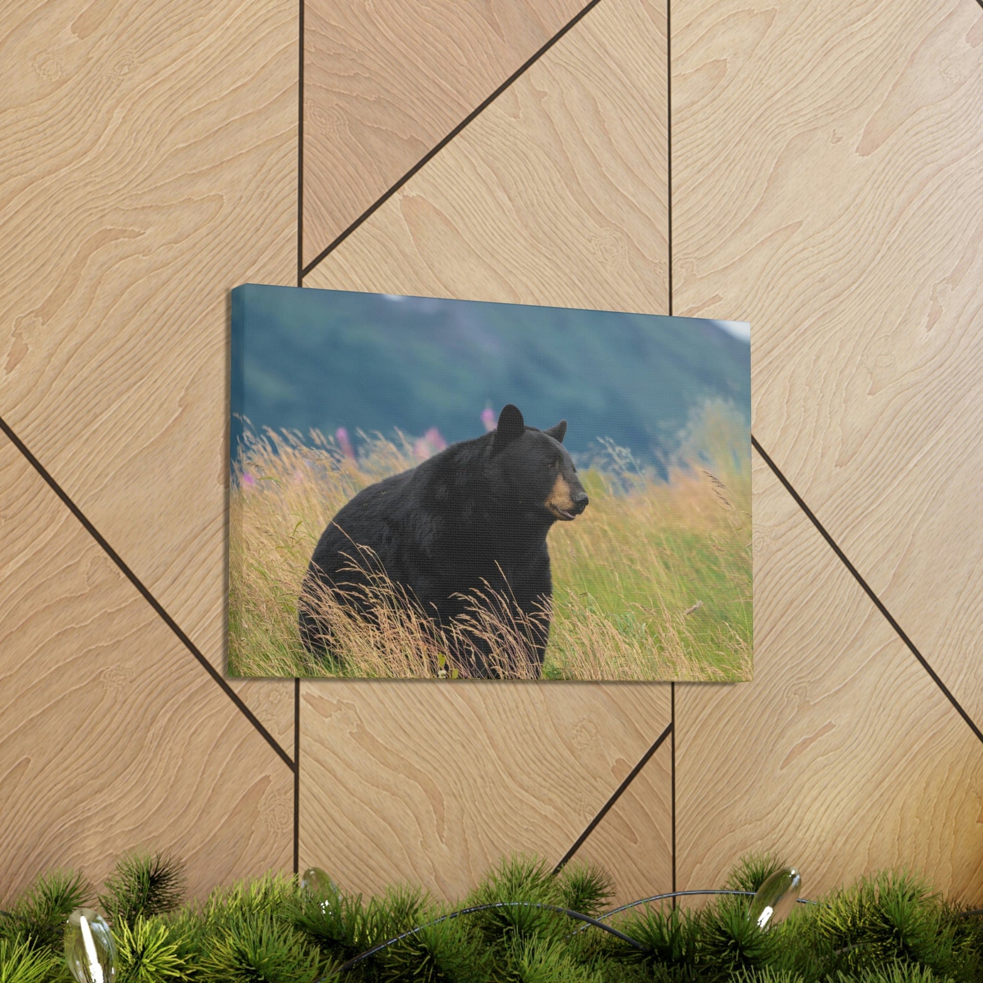 Scripture Walls Majestic Black Bear Art Majestic Black Bear Hound Print Animal Wall Art Wildlife Canvas Prints Wall Art Ready to Hang Unframed-Express Your Love Gifts