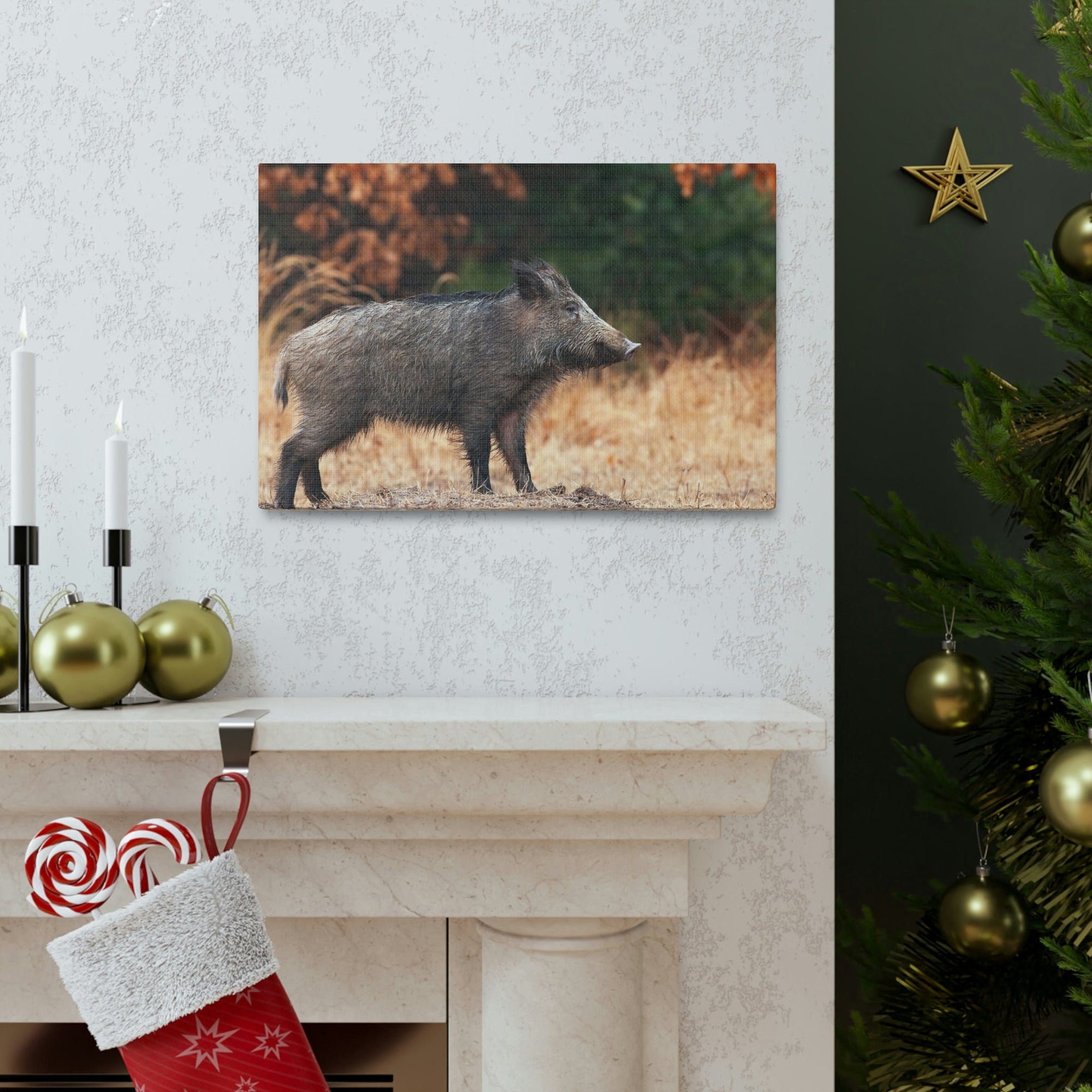 Scripture Walls Majestic Boar Art Majestic Boar Print Animal Wall Art Wildlife Canvas Prints Wall Art Ready to Hang Unframed-Express Your Love Gifts