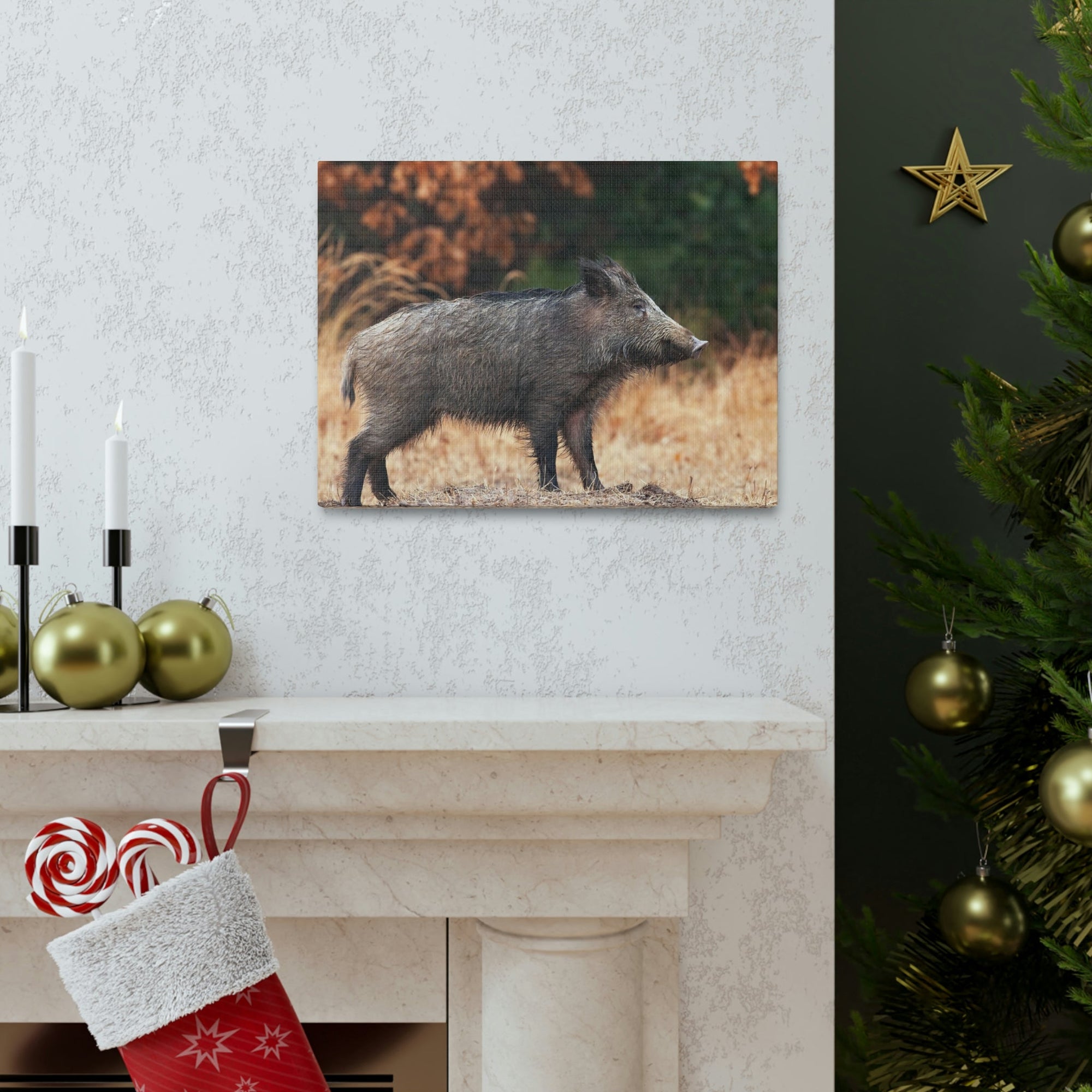 Scripture Walls Majestic Boar Art Majestic Boar Print Animal Wall Art Wildlife Canvas Prints Wall Art Ready to Hang Unframed-Express Your Love Gifts