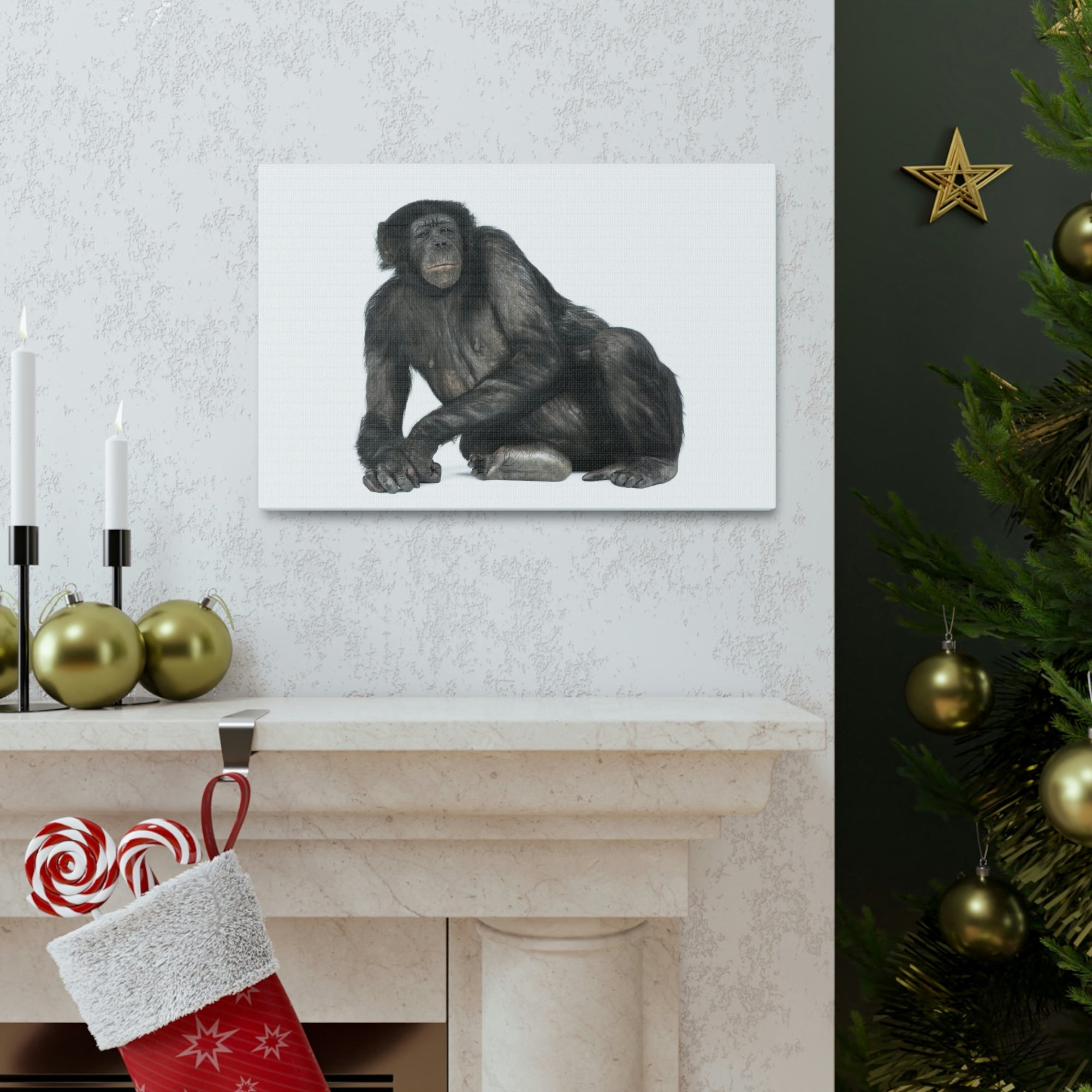 Scripture Walls Majestic Bonobo Art Majestic Bonobo Print Animal Wall Art Wildlife Canvas Prints Wall Art Ready to Hang Unframed-Express Your Love Gifts