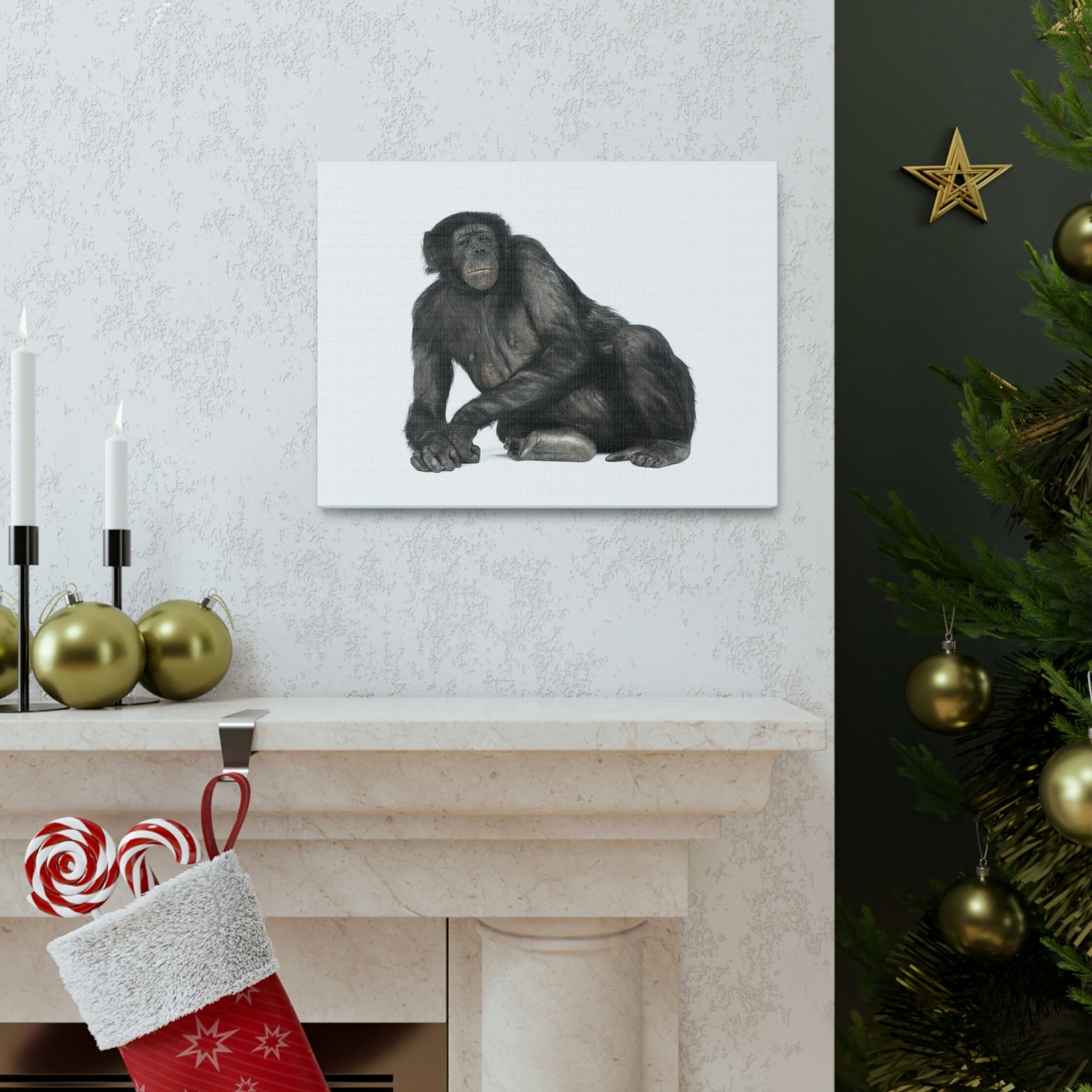 Scripture Walls Majestic Bonobo Art Majestic Bonobo Print Animal Wall Art Wildlife Canvas Prints Wall Art Ready to Hang Unframed-Express Your Love Gifts