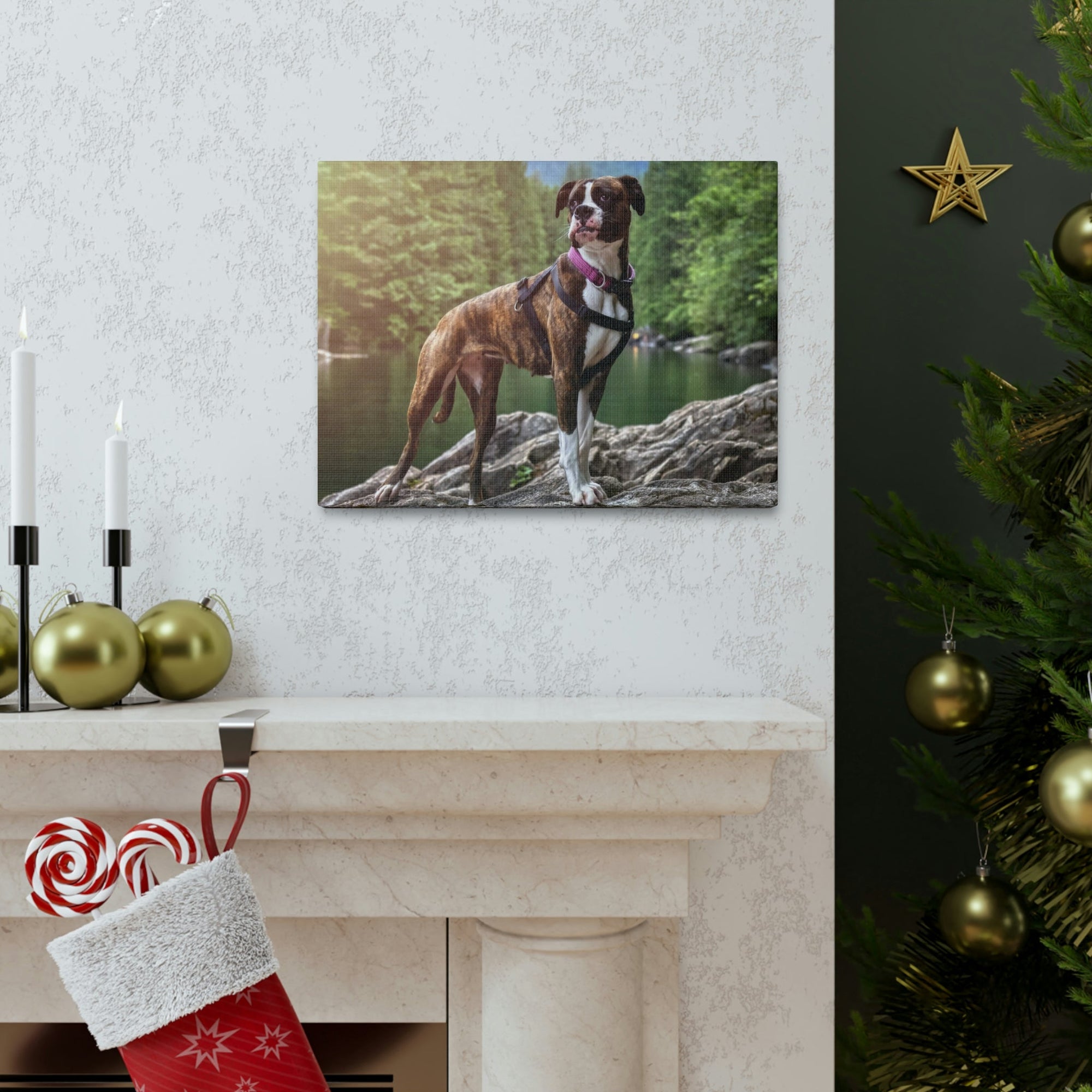 Scripture Walls Majestic Boxer dog Art Majestic Boxer dog Print Animal Wall Art Wildlife Canvas Prints Wall Art Ready to Hang Unframed-Express Your Love Gifts