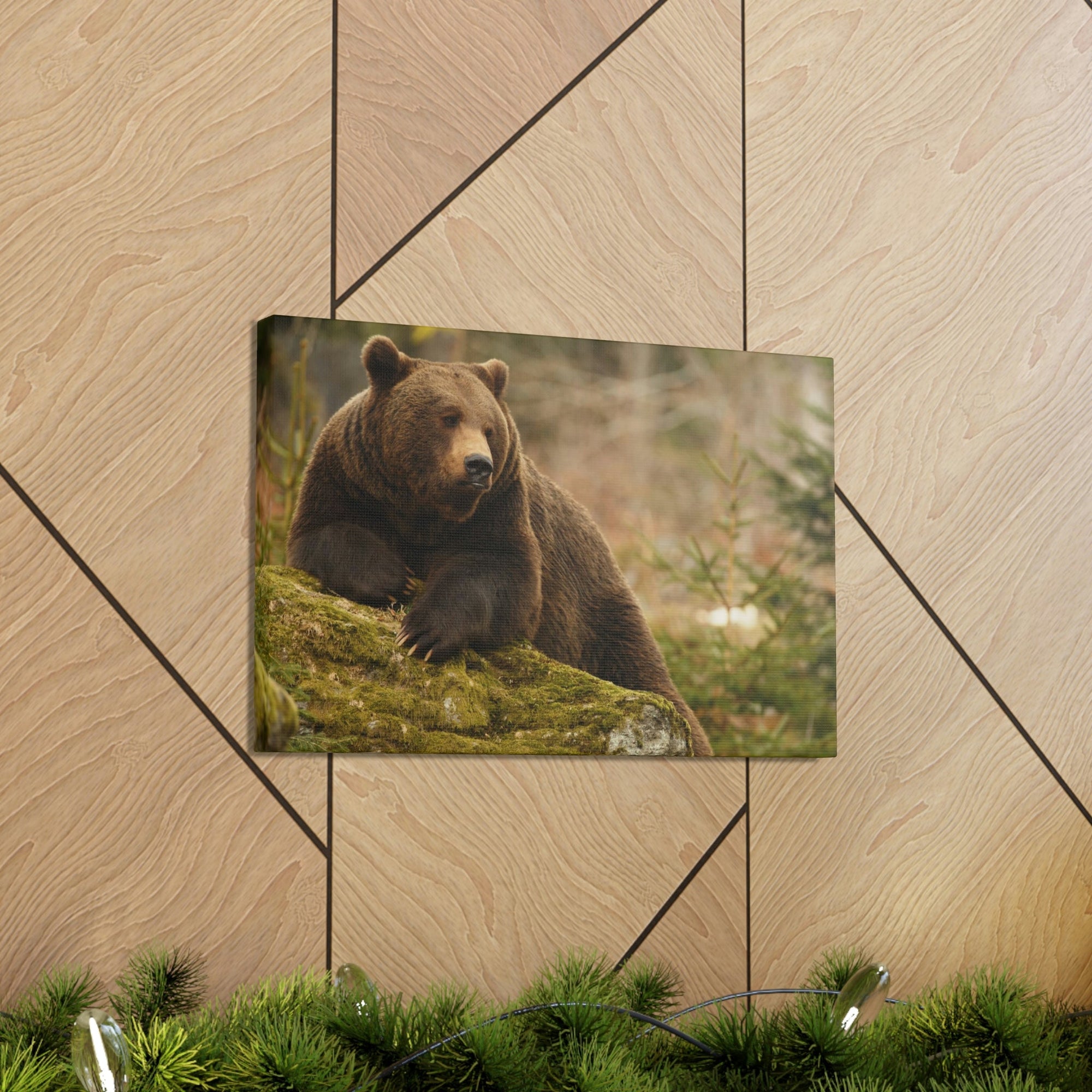 Scripture Walls Majestic Brown Bear Art Majestic Brown Bear Print Animal Wall Art Wildlife Canvas Prints Wall Art Ready to Hang Unframed-Express Your Love Gifts