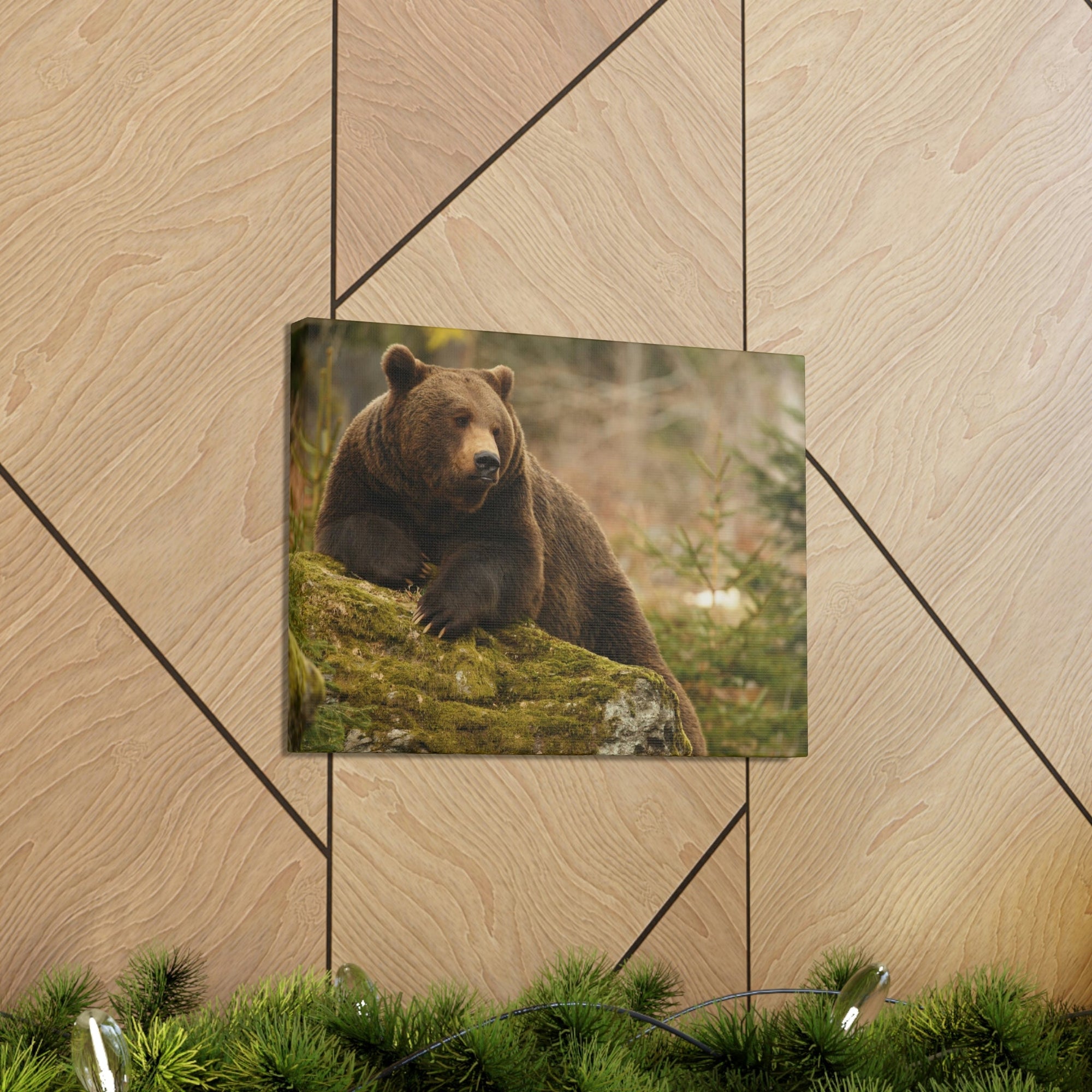 Scripture Walls Majestic Brown Bear Art Majestic Brown Bear Print Animal Wall Art Wildlife Canvas Prints Wall Art Ready to Hang Unframed-Express Your Love Gifts