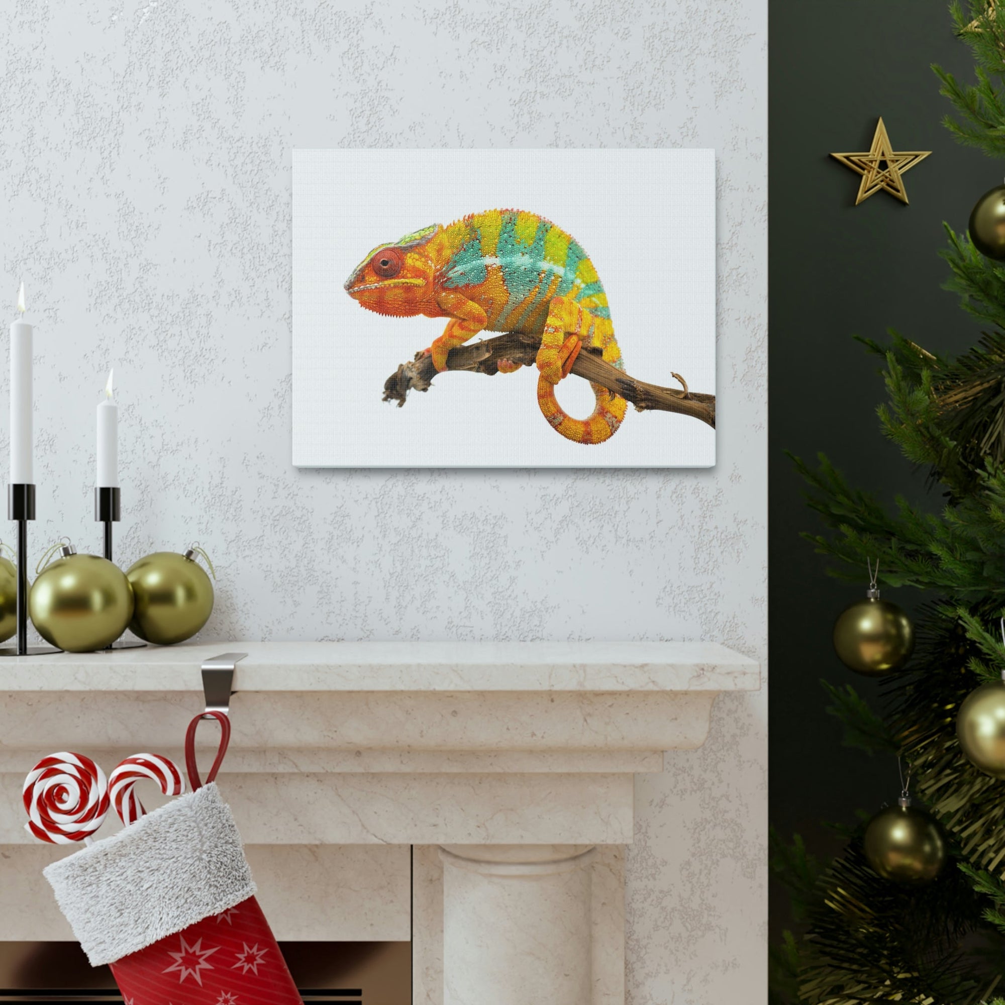 Scripture Walls Majestic Chameleon Art Majestic Chameleon Print Animal Wall Art Wildlife Canvas Prints Wall Art Ready to Hang Unframed-Express Your Love Gifts