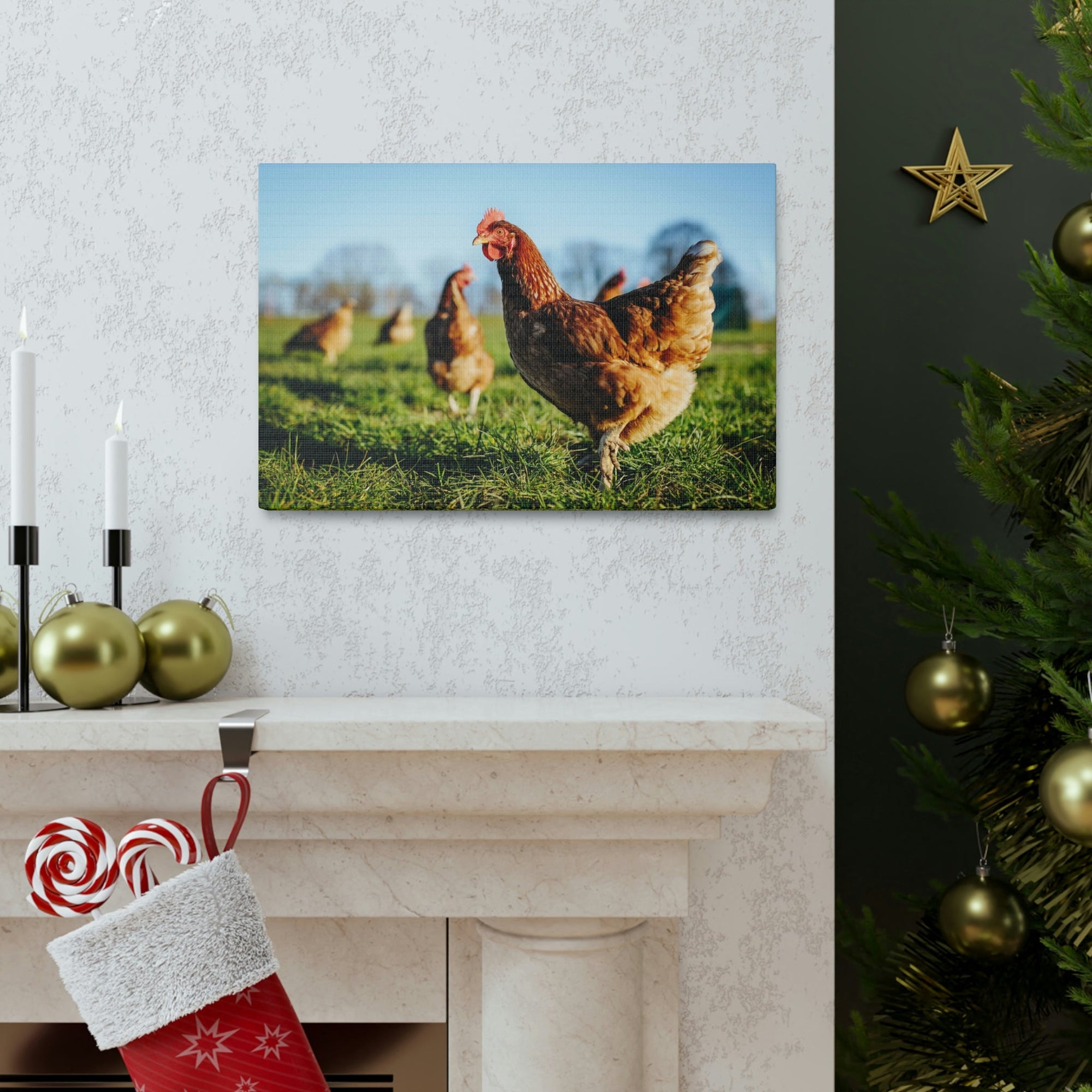 Scripture Walls Majestic Chicken Art Majestic Chicken Print Animal Wall Art Wildlife Canvas Prints Wall Art Ready to Hang Unframed-Express Your Love Gifts