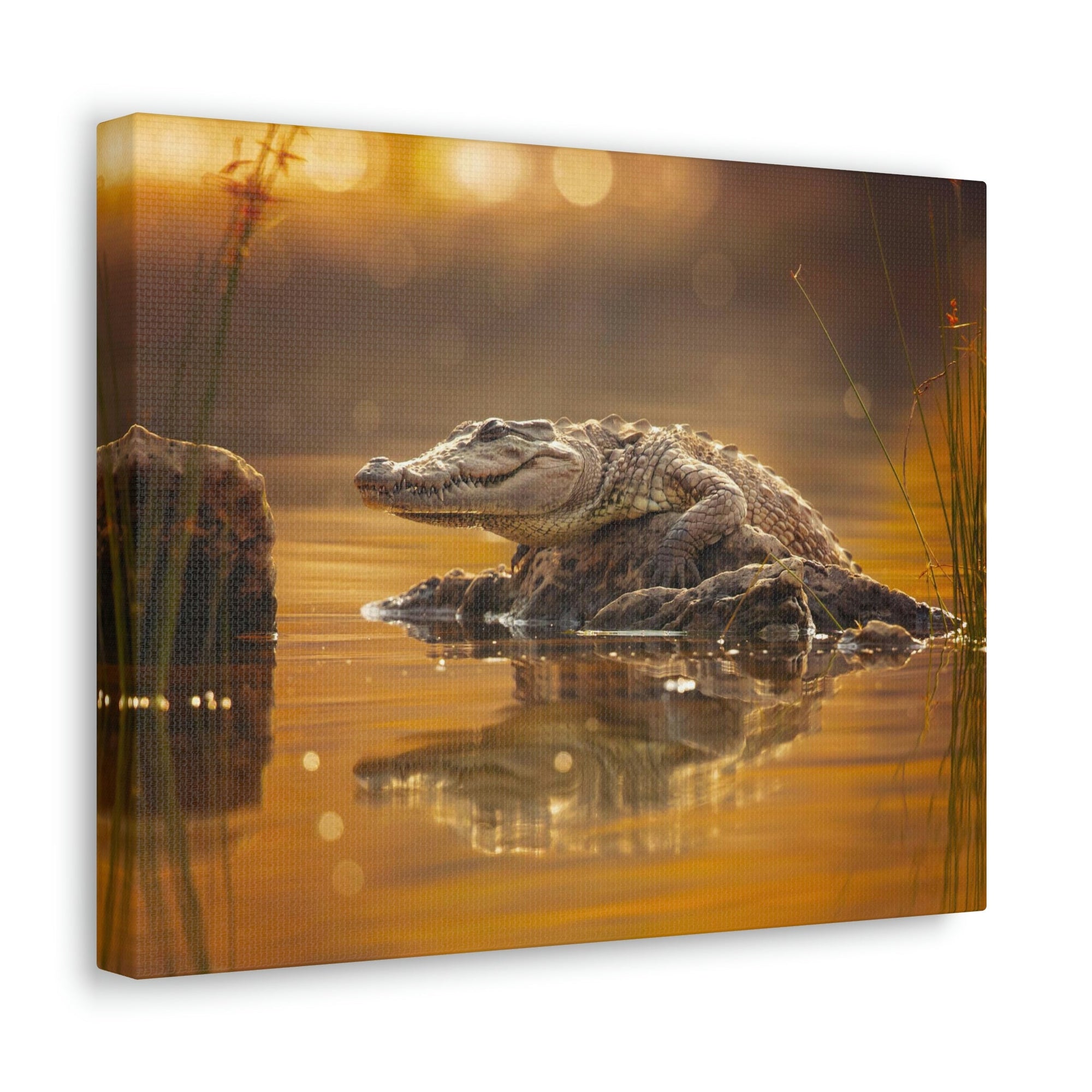 Scripture Walls Majestic Crocodile Art Majestic Crocodile Print Animal Wall Art Wildlife Canvas Prints Wall Art Ready to Hang Unframed-Express Your Love Gifts