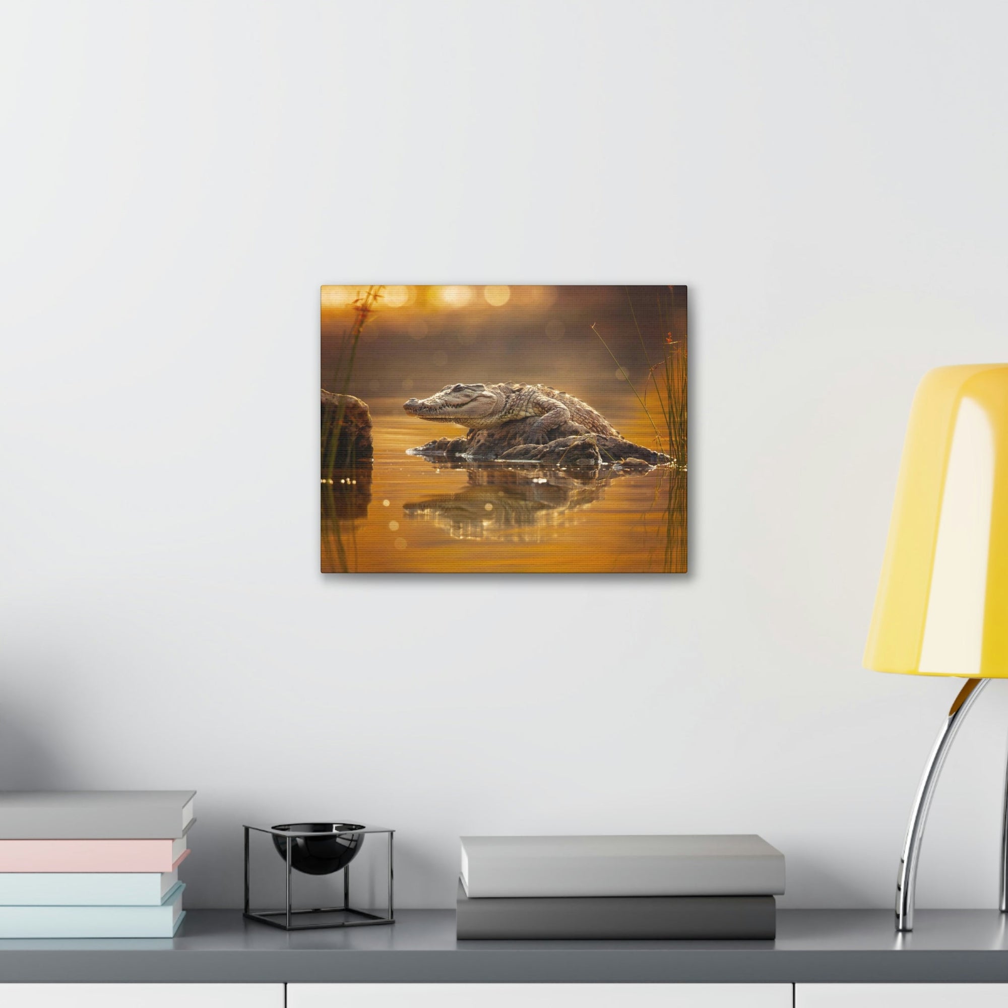 Scripture Walls Majestic Crocodile Art Majestic Crocodile Print Animal Wall Art Wildlife Canvas Prints Wall Art Ready to Hang Unframed-Express Your Love Gifts