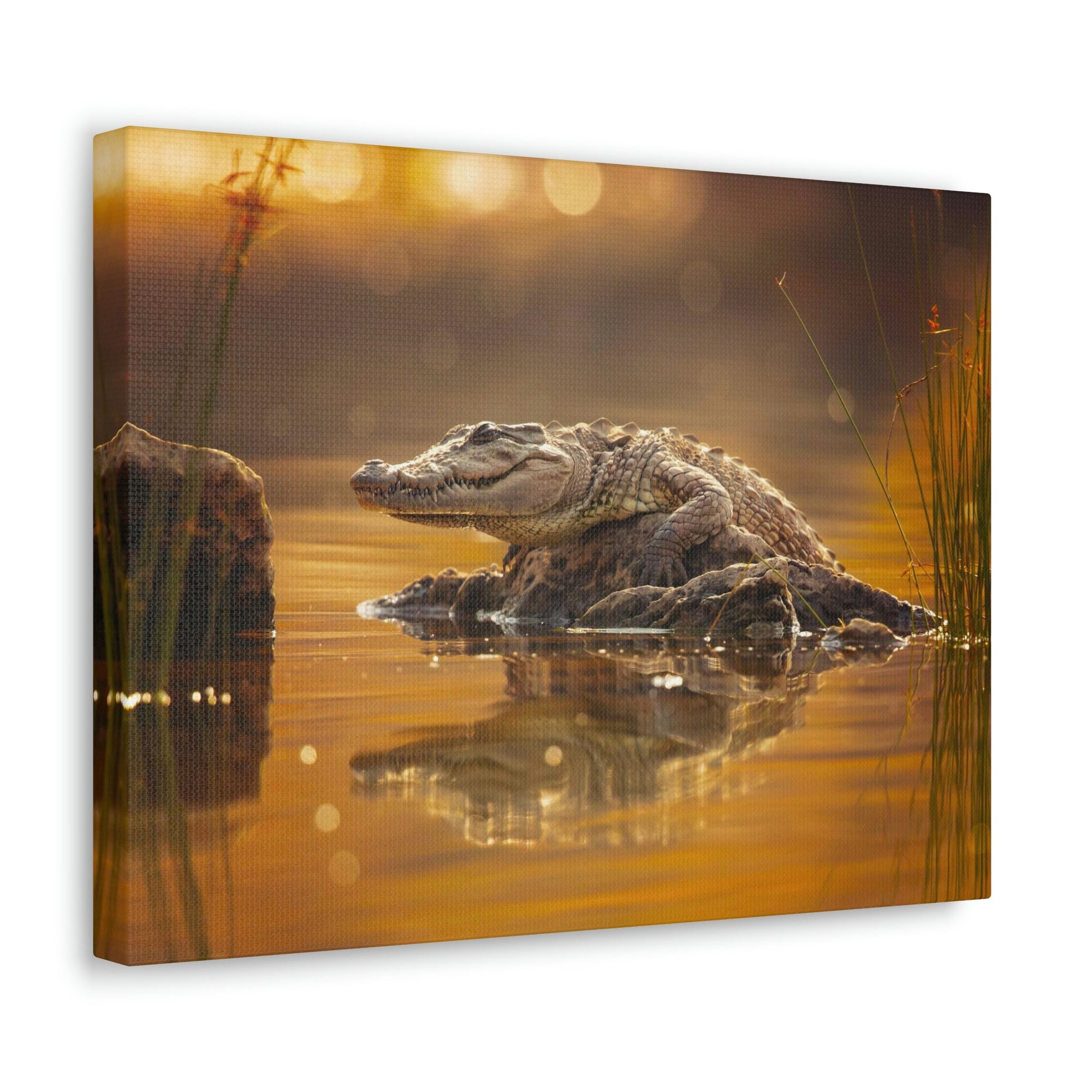 Scripture Walls Majestic Crocodile Art Majestic Crocodile Print Animal Wall Art Wildlife Canvas Prints Wall Art Ready to Hang Unframed-Express Your Love Gifts