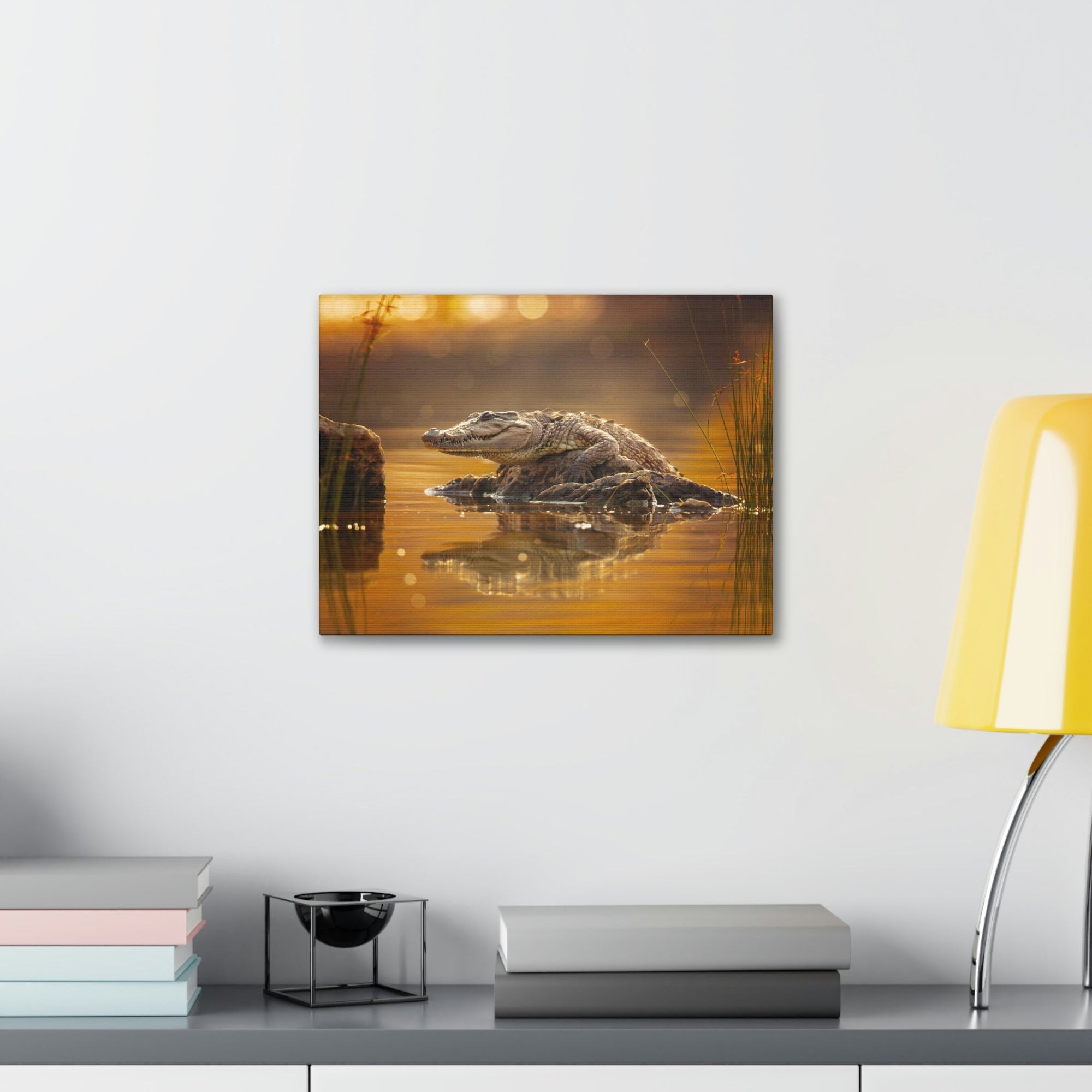 Scripture Walls Majestic Crocodile Art Majestic Crocodile Print Animal Wall Art Wildlife Canvas Prints Wall Art Ready to Hang Unframed-Express Your Love Gifts