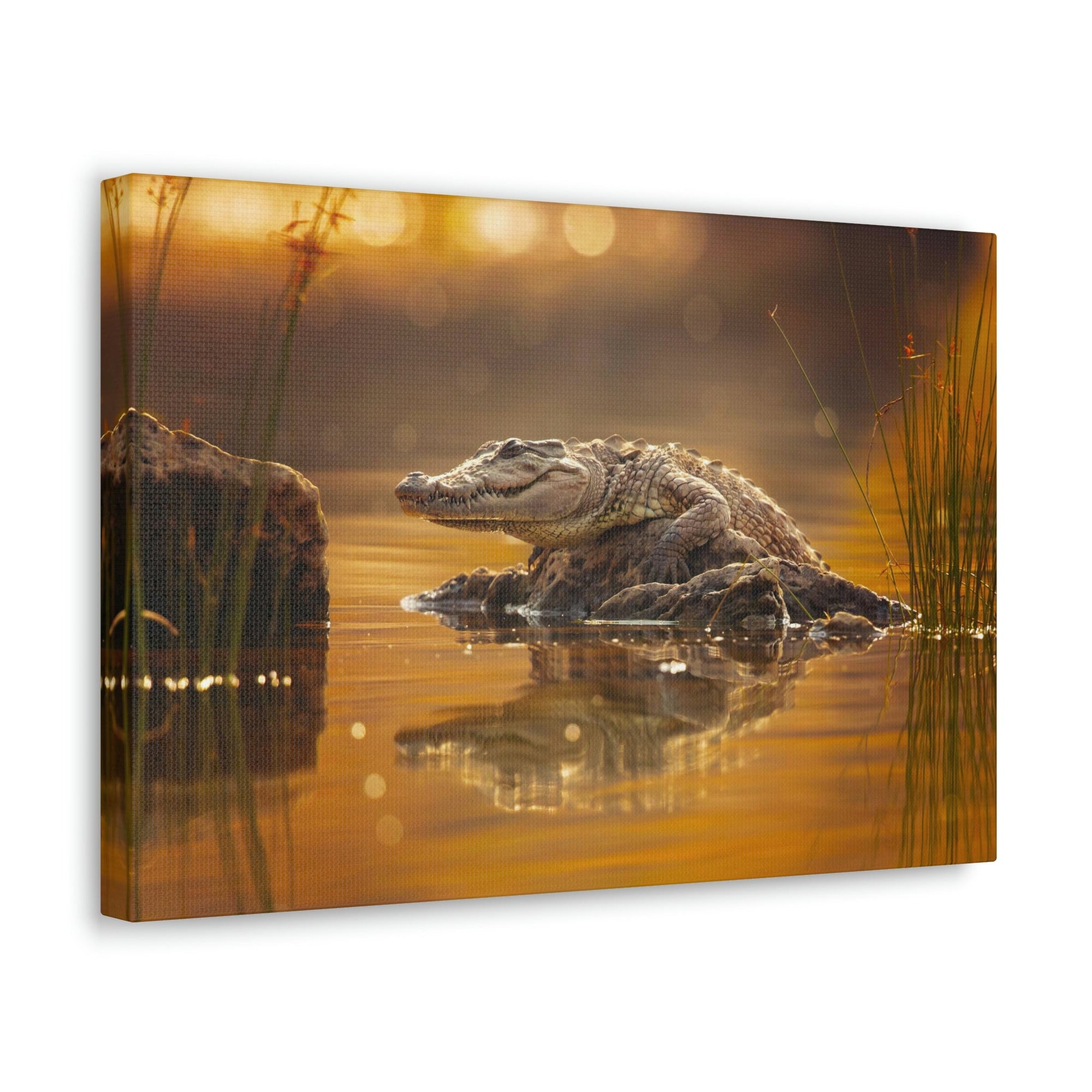 Scripture Walls Majestic Crocodile Art Majestic Crocodile Print Animal Wall Art Wildlife Canvas Prints Wall Art Ready to Hang Unframed-Express Your Love Gifts