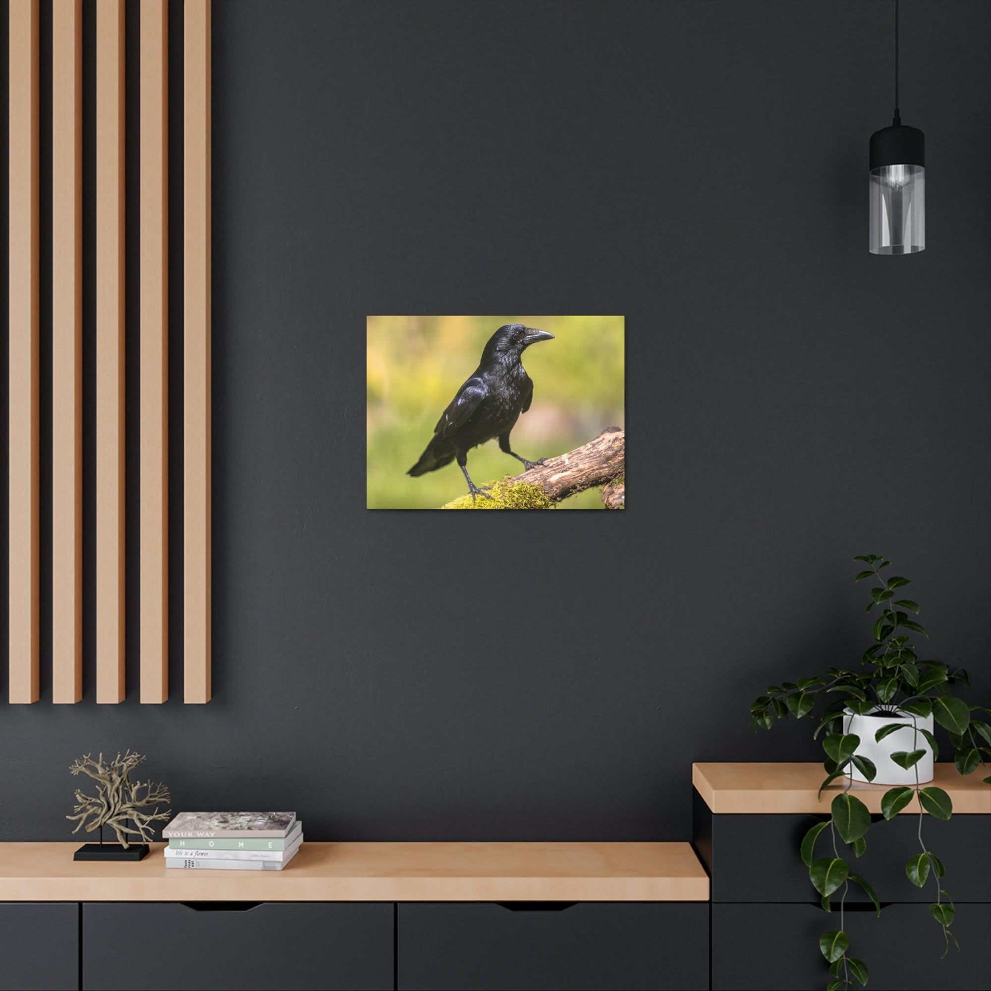 Scripture Walls Majestic Crow Art Majestic Crow Print Animal Wall Art Wildlife Canvas Prints Wall Art Ready to Hang Unframed-Express Your Love Gifts