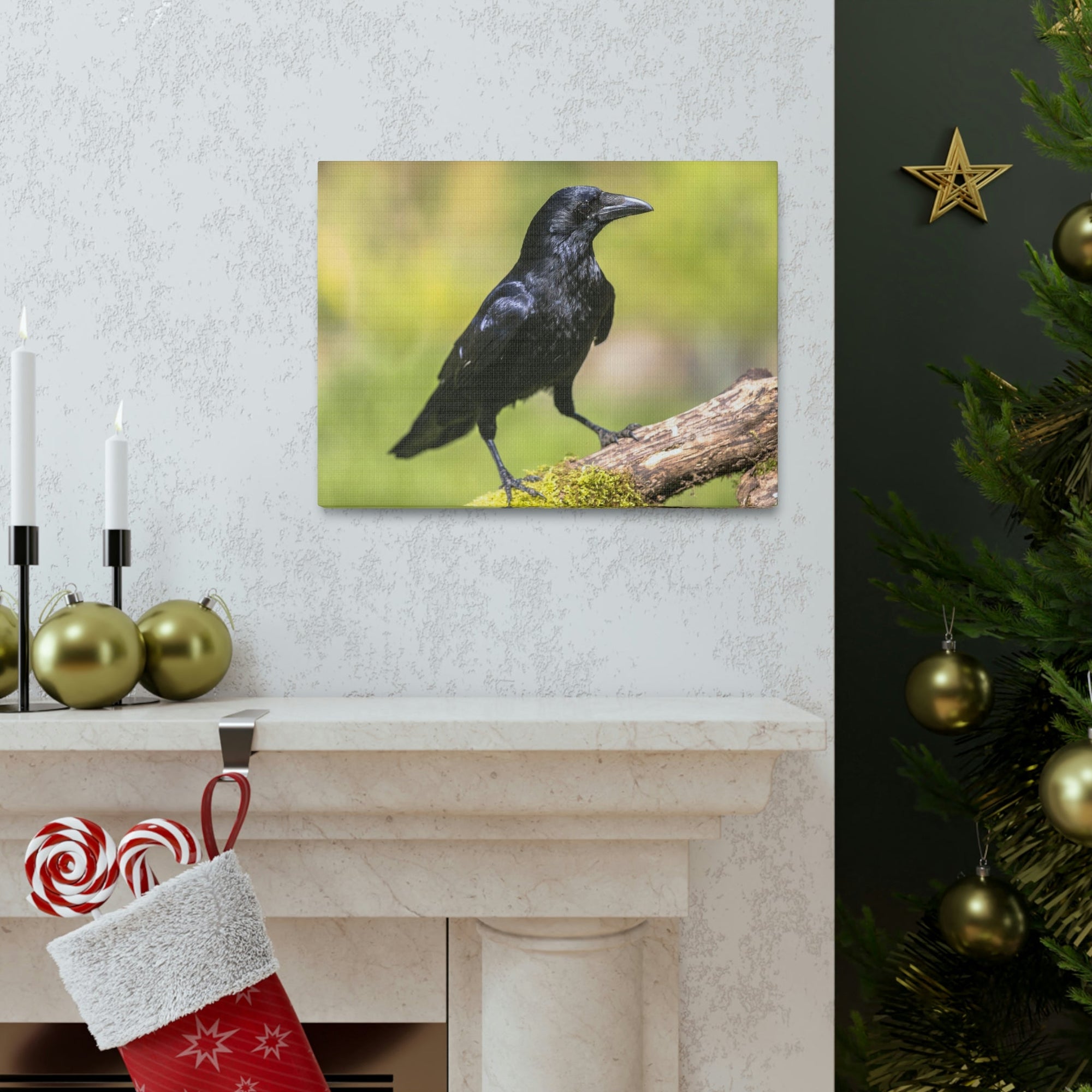 Scripture Walls Majestic Crow Art Majestic Crow Print Animal Wall Art Wildlife Canvas Prints Wall Art Ready to Hang Unframed-Express Your Love Gifts