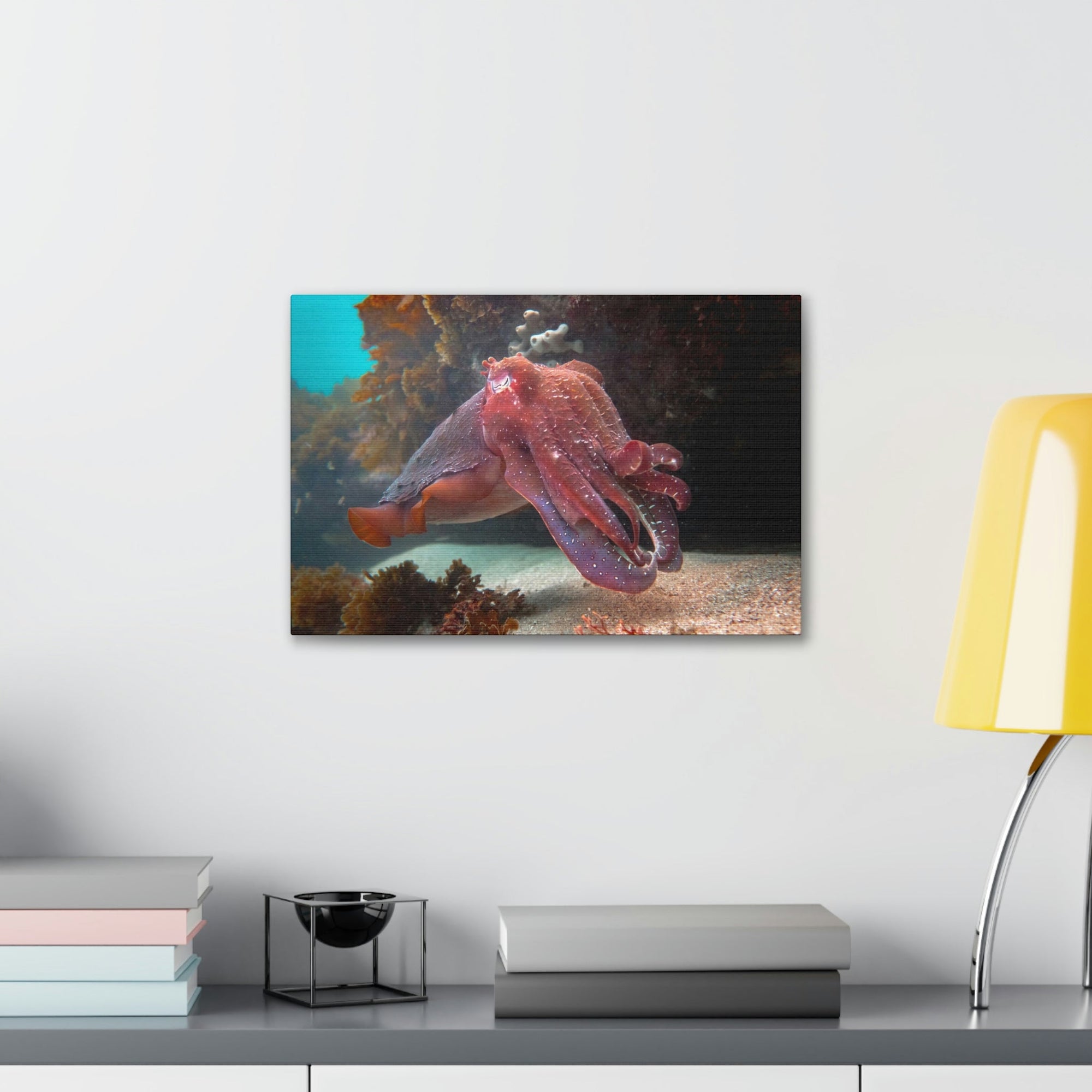 Scripture Walls Majestic Giant Cuttlefish Floating in the Ocean Print Animal Wall Art Wildlife Canvas Prints Wall Art Ready to Hang Unframed-Express Your Love Gifts