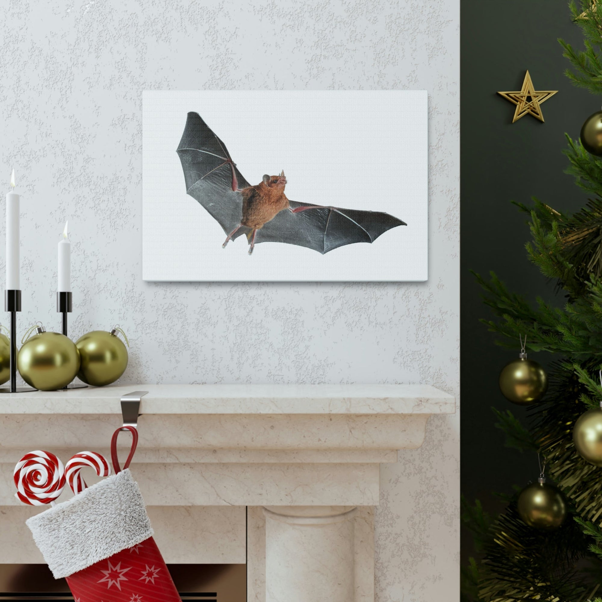 Scripture Walls Majestic Indoor Bat Print Animal Wall Art Wildlife Canvas Prints Wall Art Ready to Hang Unframed-Express Your Love Gifts