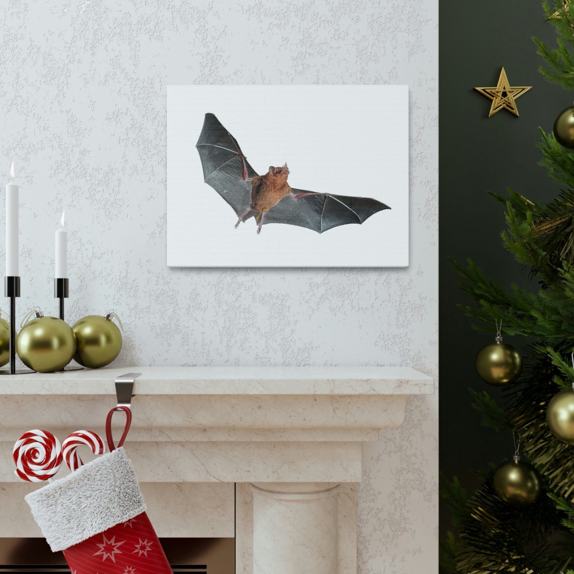 Scripture Walls Majestic Indoor Bat Print Animal Wall Art Wildlife Canvas Prints Wall Art Ready to Hang Unframed-Express Your Love Gifts