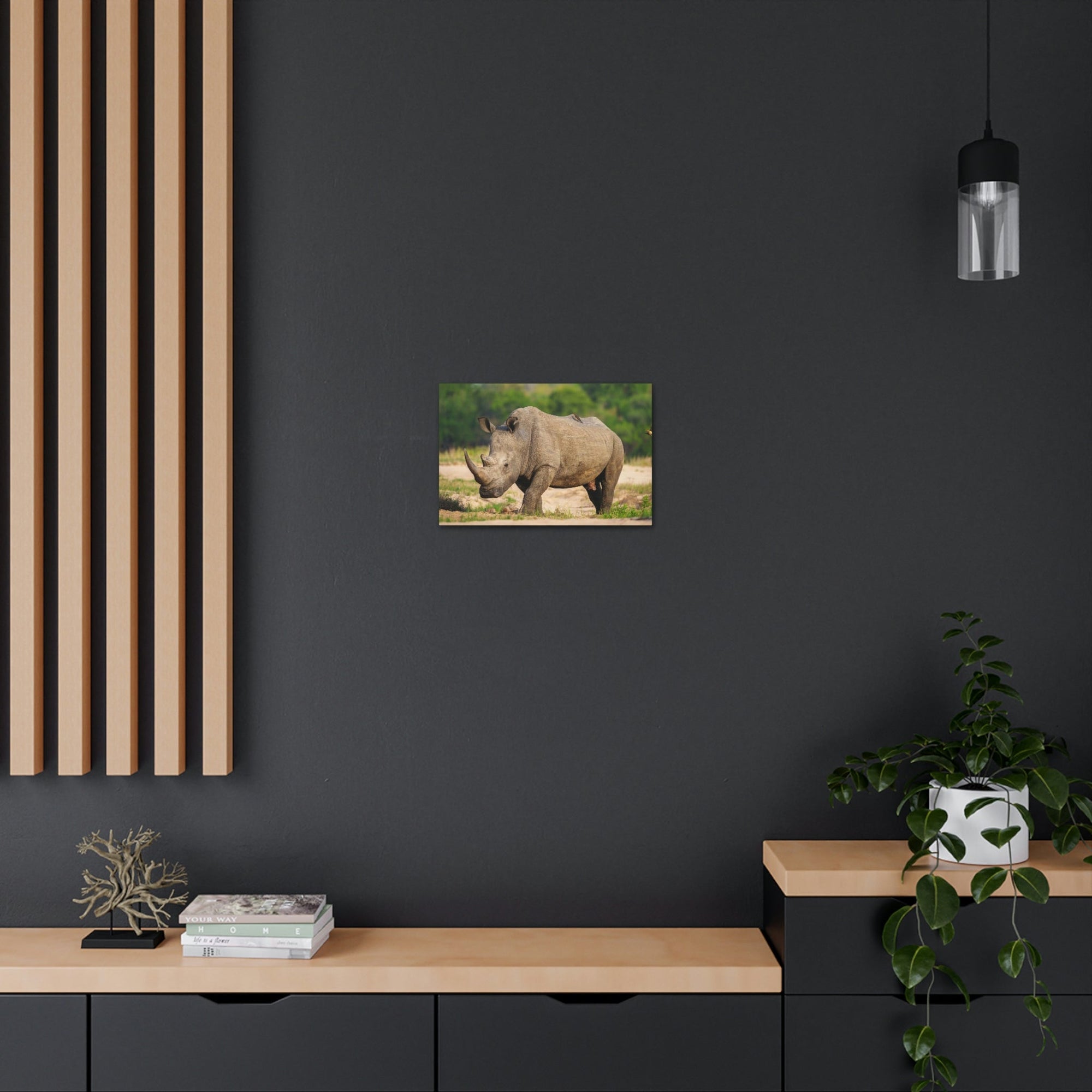 Scripture Walls Majestic Rhinoceros Art Majestic Rhinoceros Print Animal Wall Art Wildlife Canvas Prints Wall Art Ready to Hang Unframed-Express Your Love Gifts