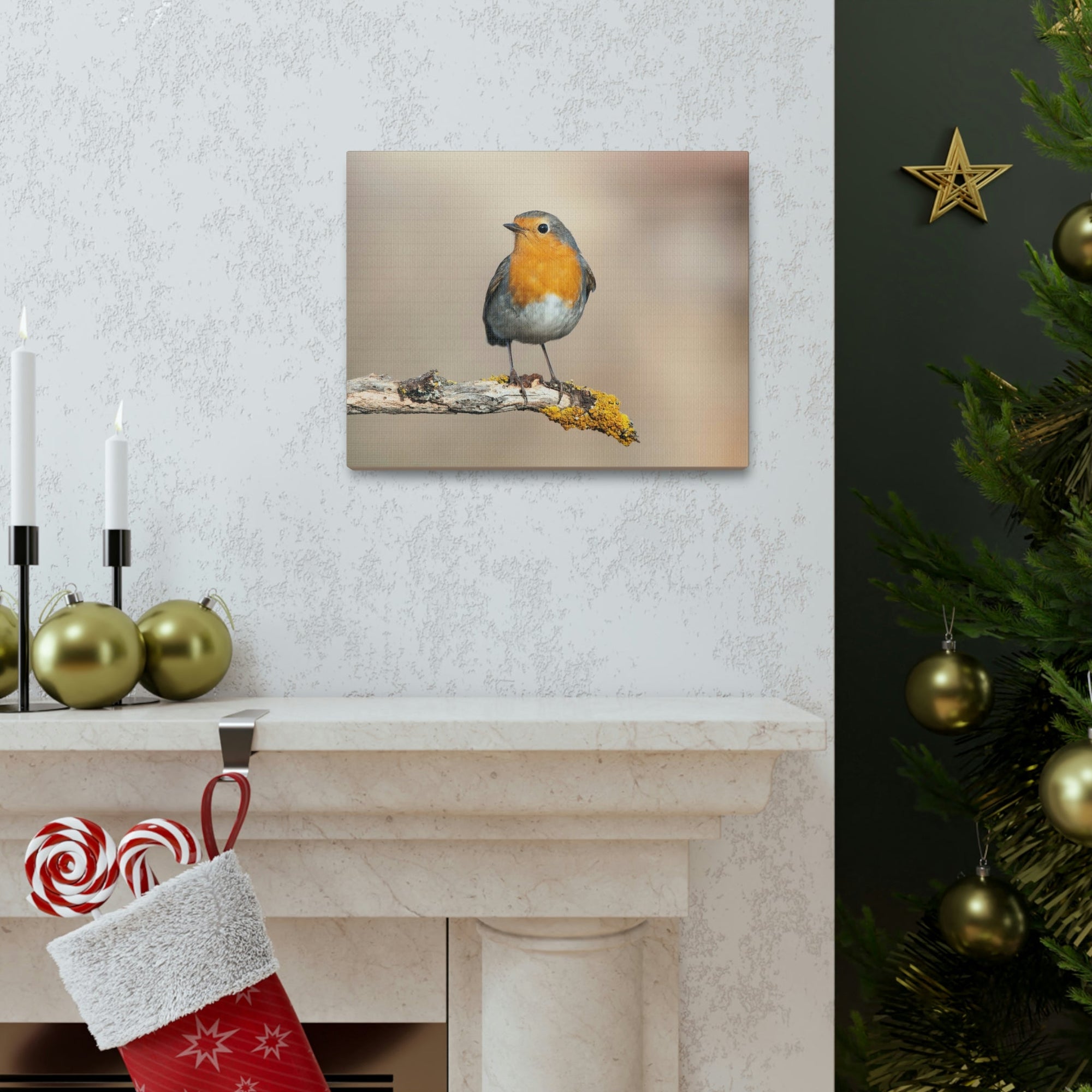 Scripture Walls Majestic Robin Art Majestic Robin Print Animal Wall Art Wildlife Canvas Prints Wall Art Ready to Hang Unframed-Express Your Love Gifts