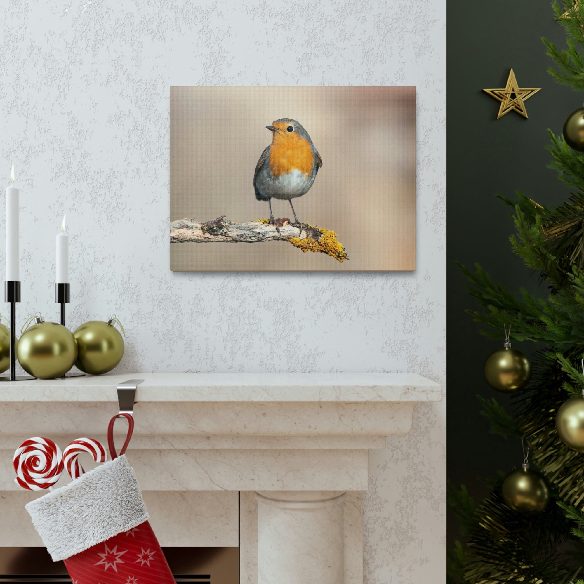 Scripture Walls Majestic Robin Art Majestic Robin Print Animal Wall Art Wildlife Canvas Prints Wall Art Ready to Hang Unframed-Express Your Love Gifts