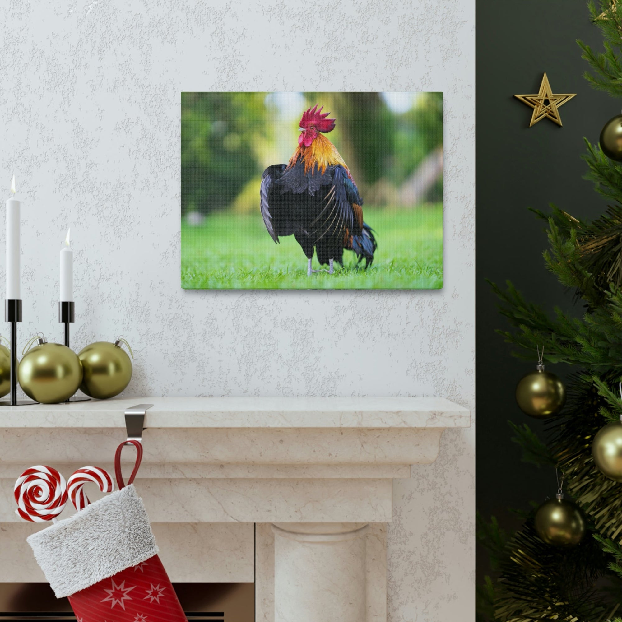 Scripture Walls Majestic Rooster Art Majestic Rooster Print Animal Wall Art Wildlife Canvas Prints Wall Art Ready to Hang Unframed-Express Your Love Gifts