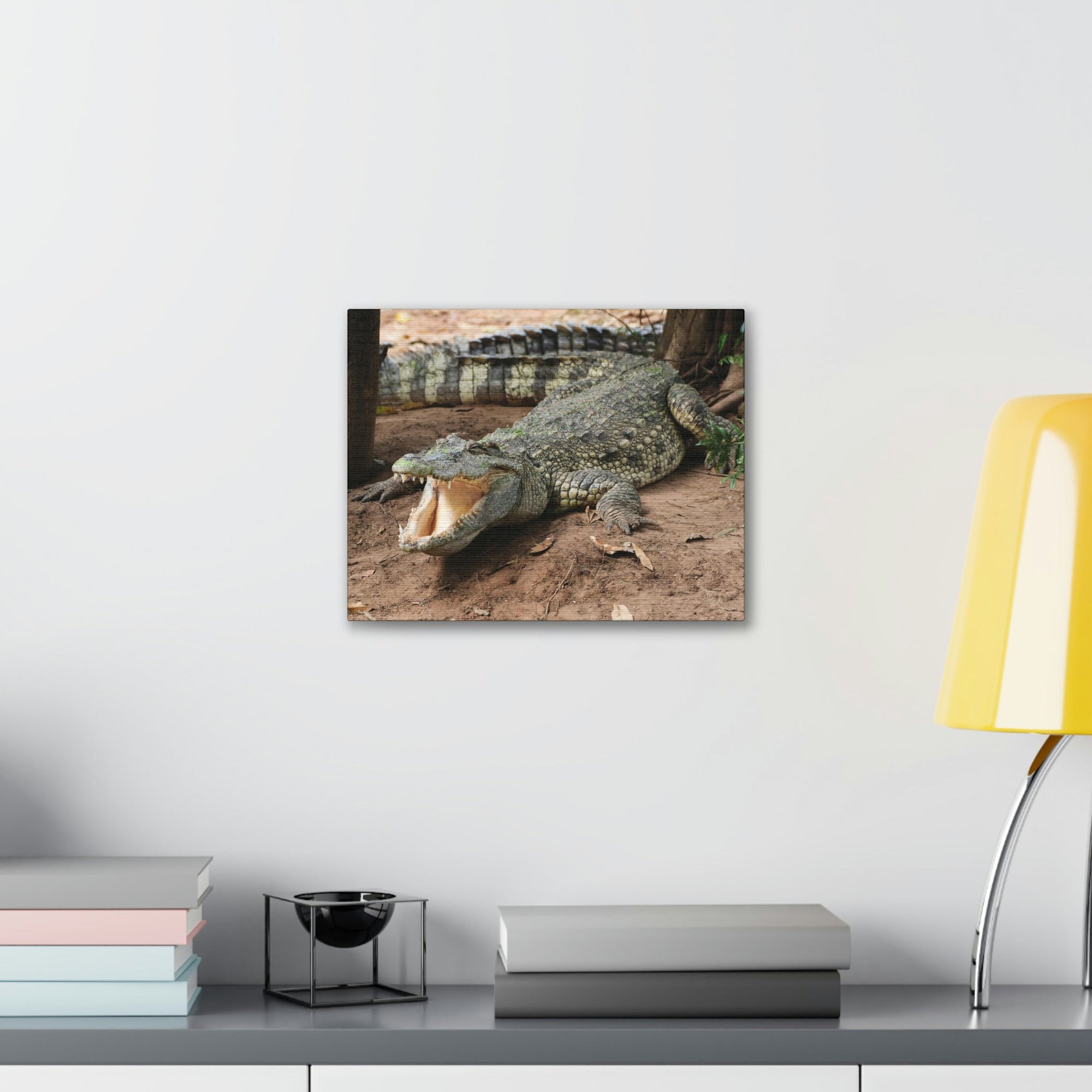 Scripture Walls Majestic Salt Water Alligator Art Majestic Salt Water Alligator Print Animal Wall Art Wildlife Canvas Prints Wall Art Ready to Hang Unframed-Express Your Love Gifts