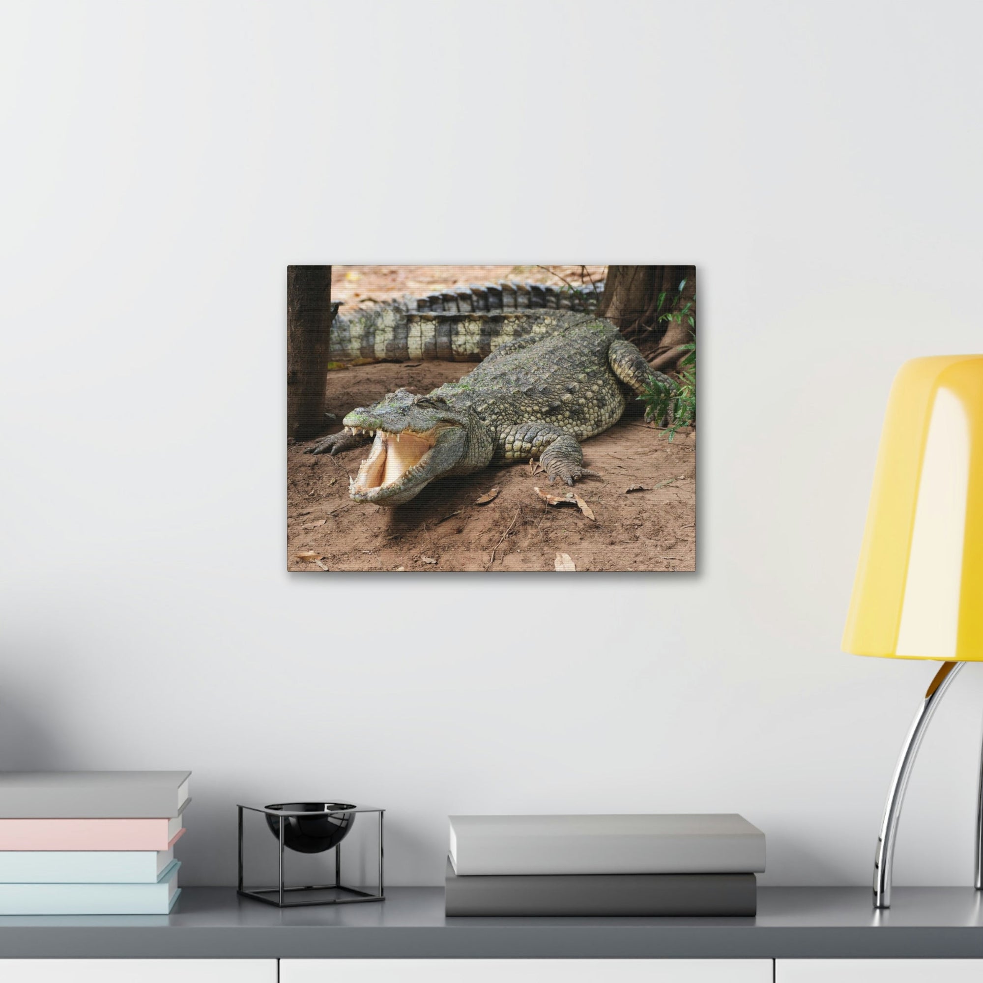 Scripture Walls Majestic Salt Water Alligator Art Majestic Salt Water Alligator Print Animal Wall Art Wildlife Canvas Prints Wall Art Ready to Hang Unframed-Express Your Love Gifts