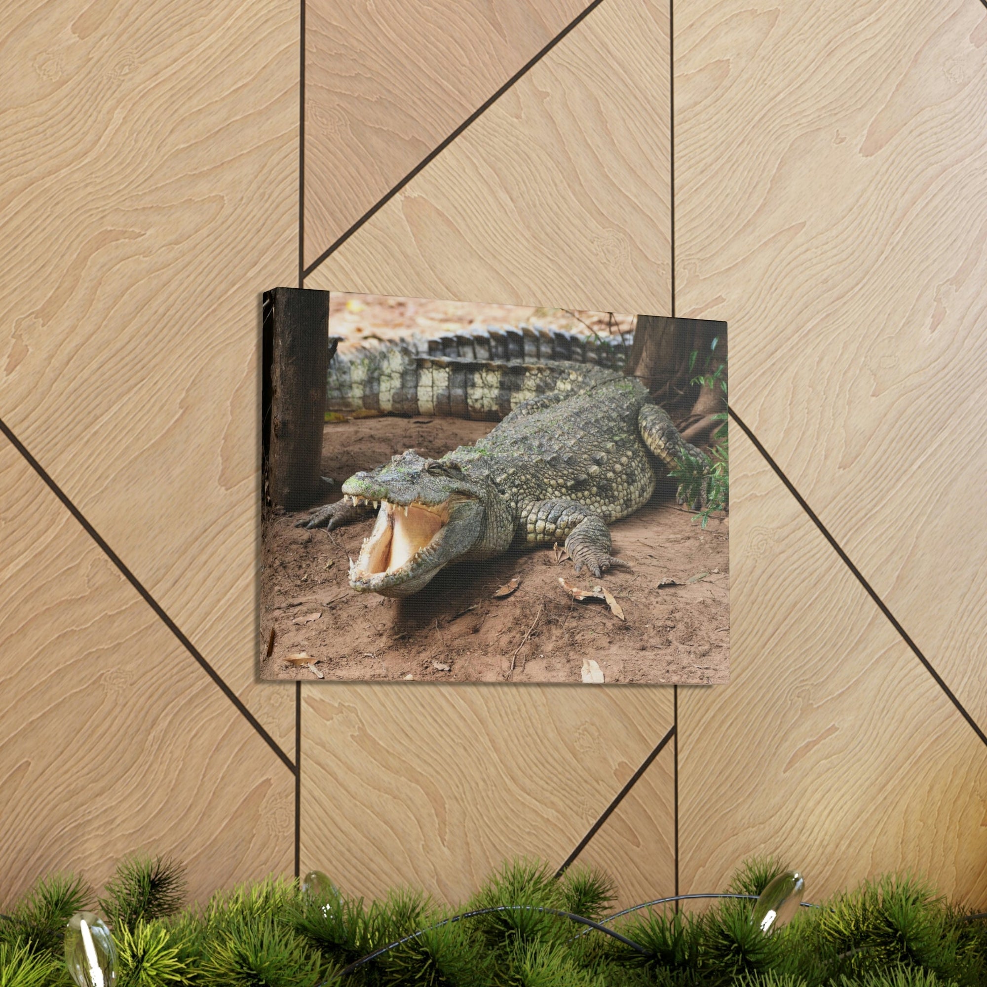 Scripture Walls Majestic Salt Water Alligator Art Majestic Salt Water Alligator Print Animal Wall Art Wildlife Canvas Prints Wall Art Ready to Hang Unframed-Express Your Love Gifts