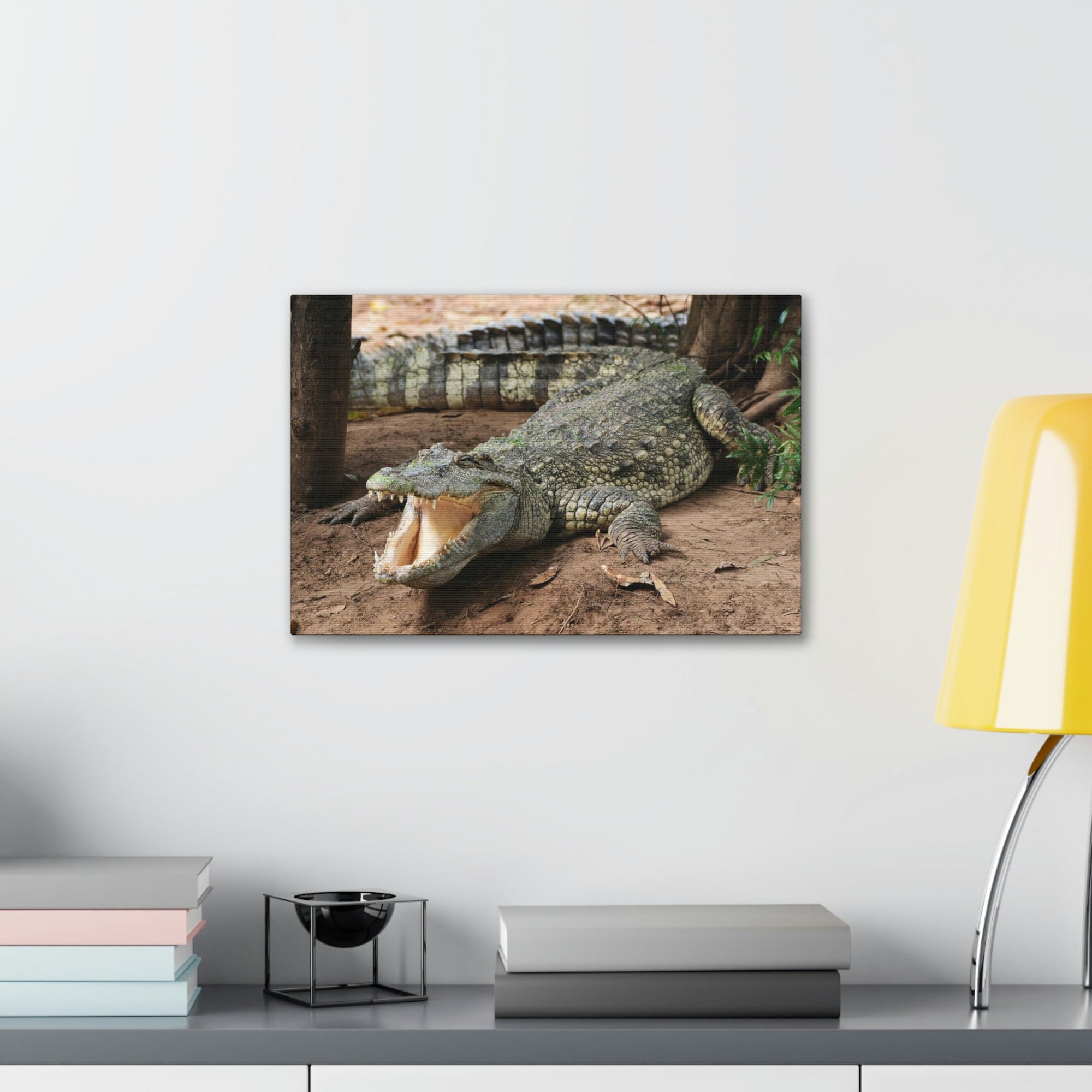 Scripture Walls Majestic Salt Water Alligator Art Majestic Salt Water Alligator Print Animal Wall Art Wildlife Canvas Prints Wall Art Ready to Hang Unframed-Express Your Love Gifts