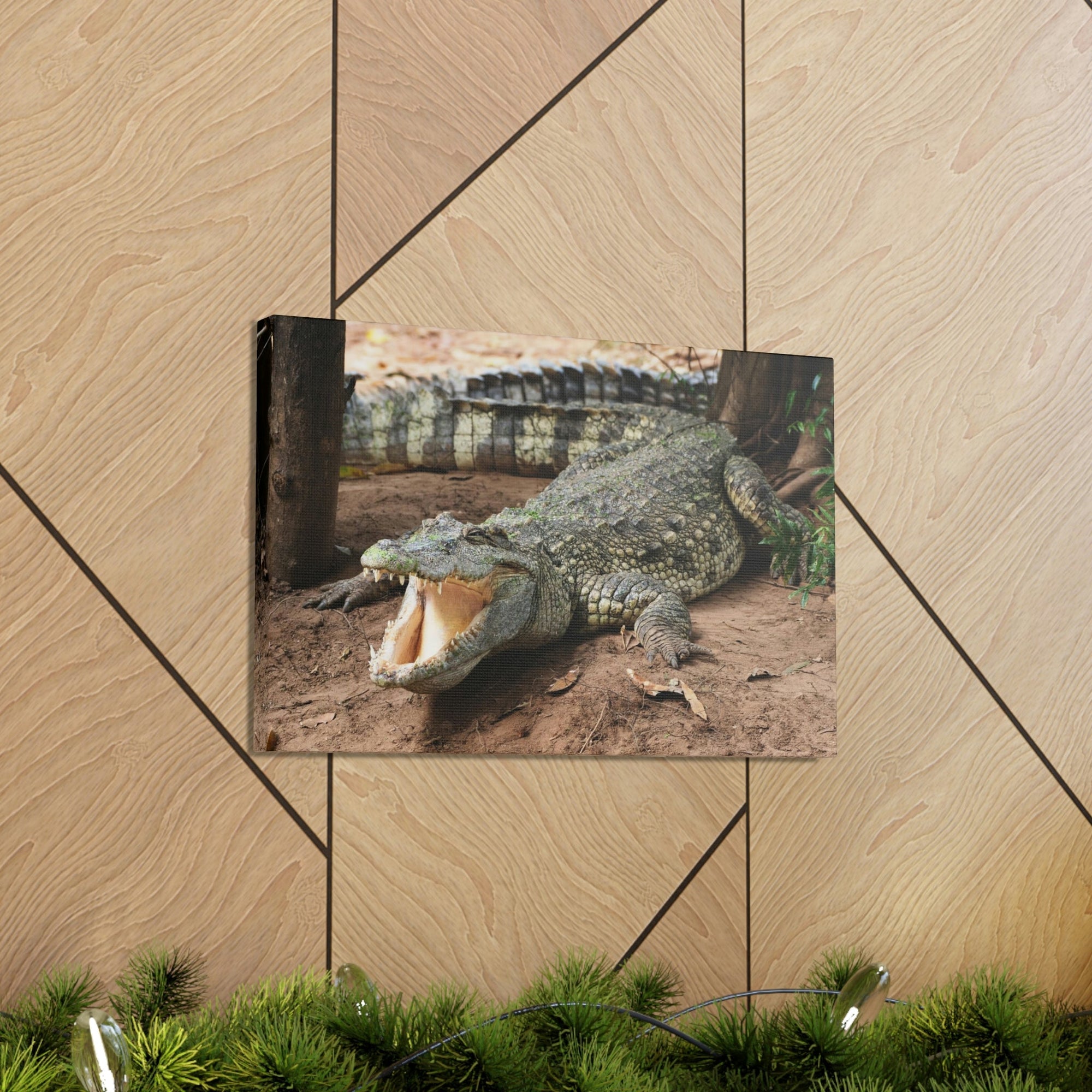 Scripture Walls Majestic Salt Water Alligator Art Majestic Salt Water Alligator Print Animal Wall Art Wildlife Canvas Prints Wall Art Ready to Hang Unframed-Express Your Love Gifts