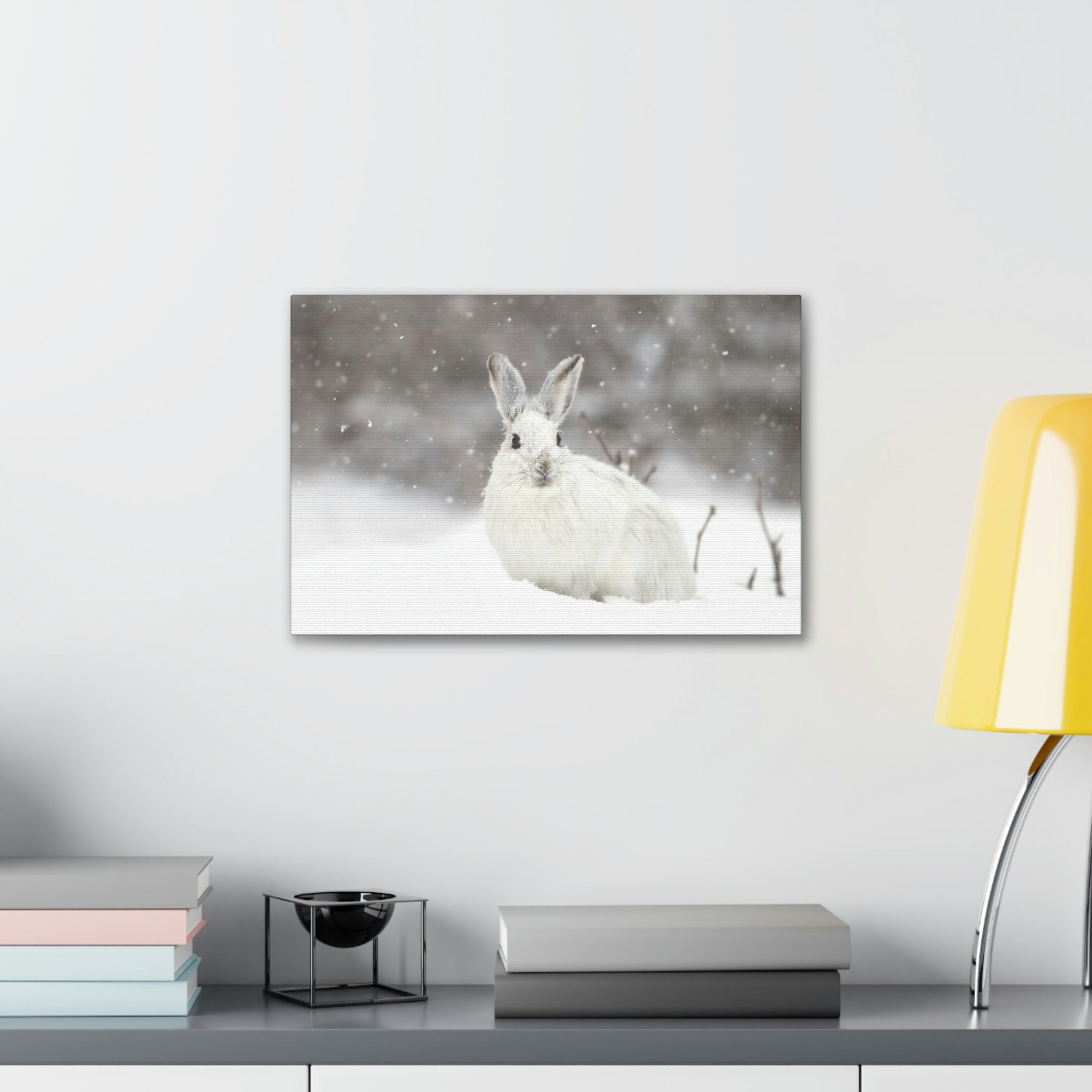 Scripture Walls Majestic Snow Hare Art Majestic Snow Hare Print Animal Wall Art Wildlife Canvas Prints Wall Art Ready to Hang Unframed-Express Your Love Gifts