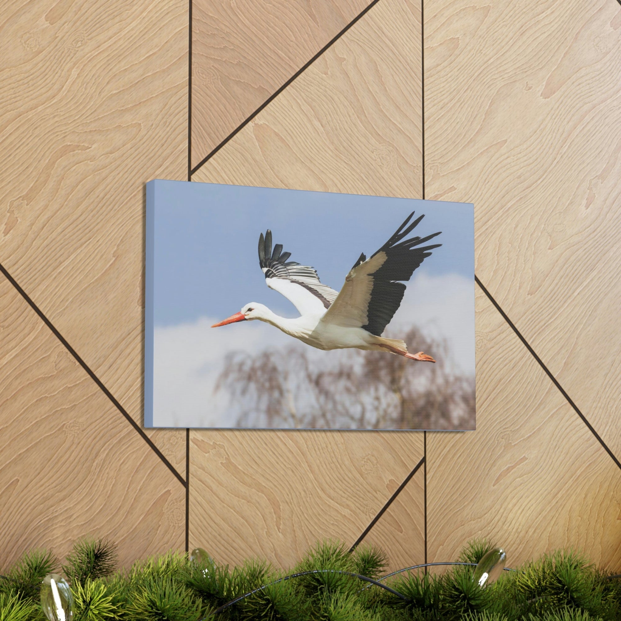 Scripture Walls Majestic Stork Art Majestic Stork Print Animal Wall Art Wildlife Canvas Prints Wall Art Ready to Hang Unframed-Express Your Love Gifts