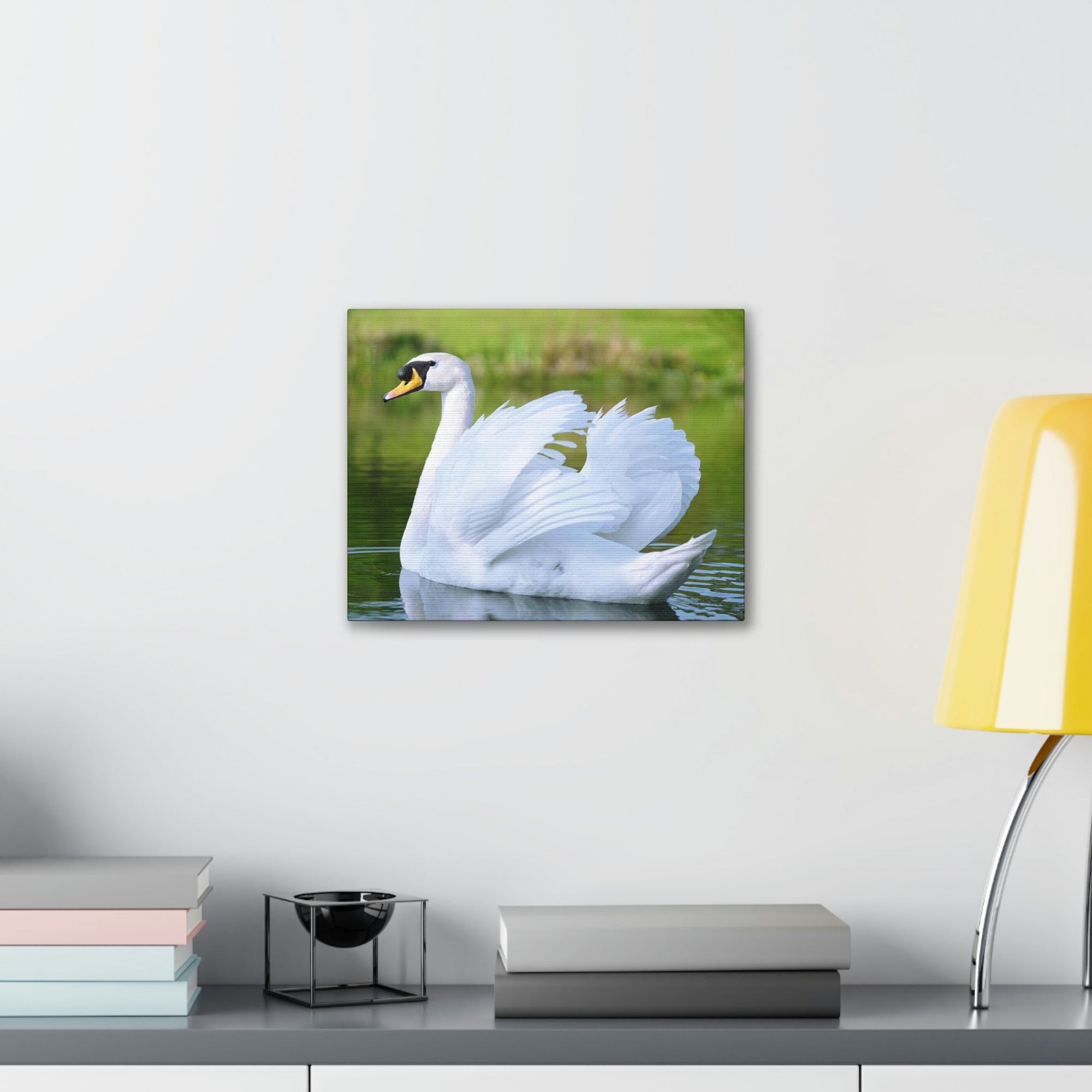 Scripture Walls Majestic Swan Art Majestic Swan Print Animal Wall Art Wildlife Canvas Prints Wall Art Ready to Hang Unframed-Express Your Love Gifts