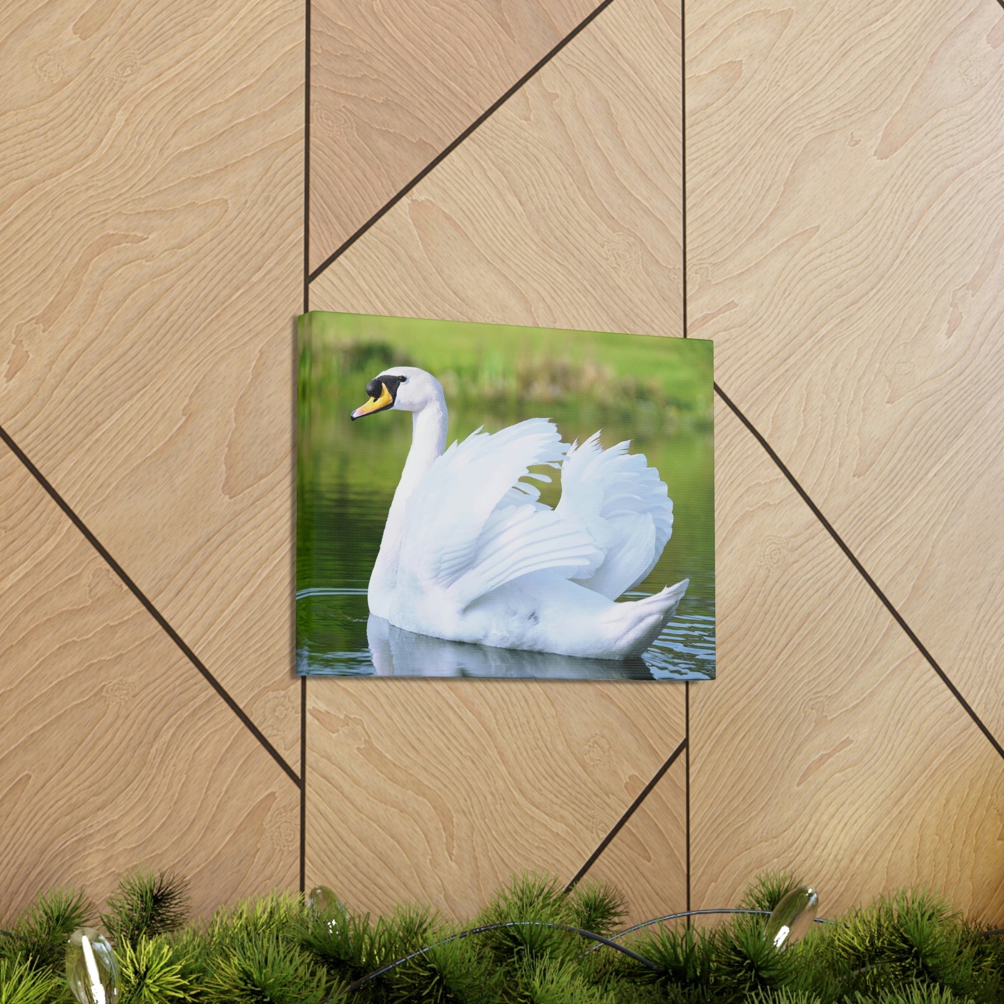 Scripture Walls Majestic Swan Art Majestic Swan Print Animal Wall Art Wildlife Canvas Prints Wall Art Ready to Hang Unframed-Express Your Love Gifts