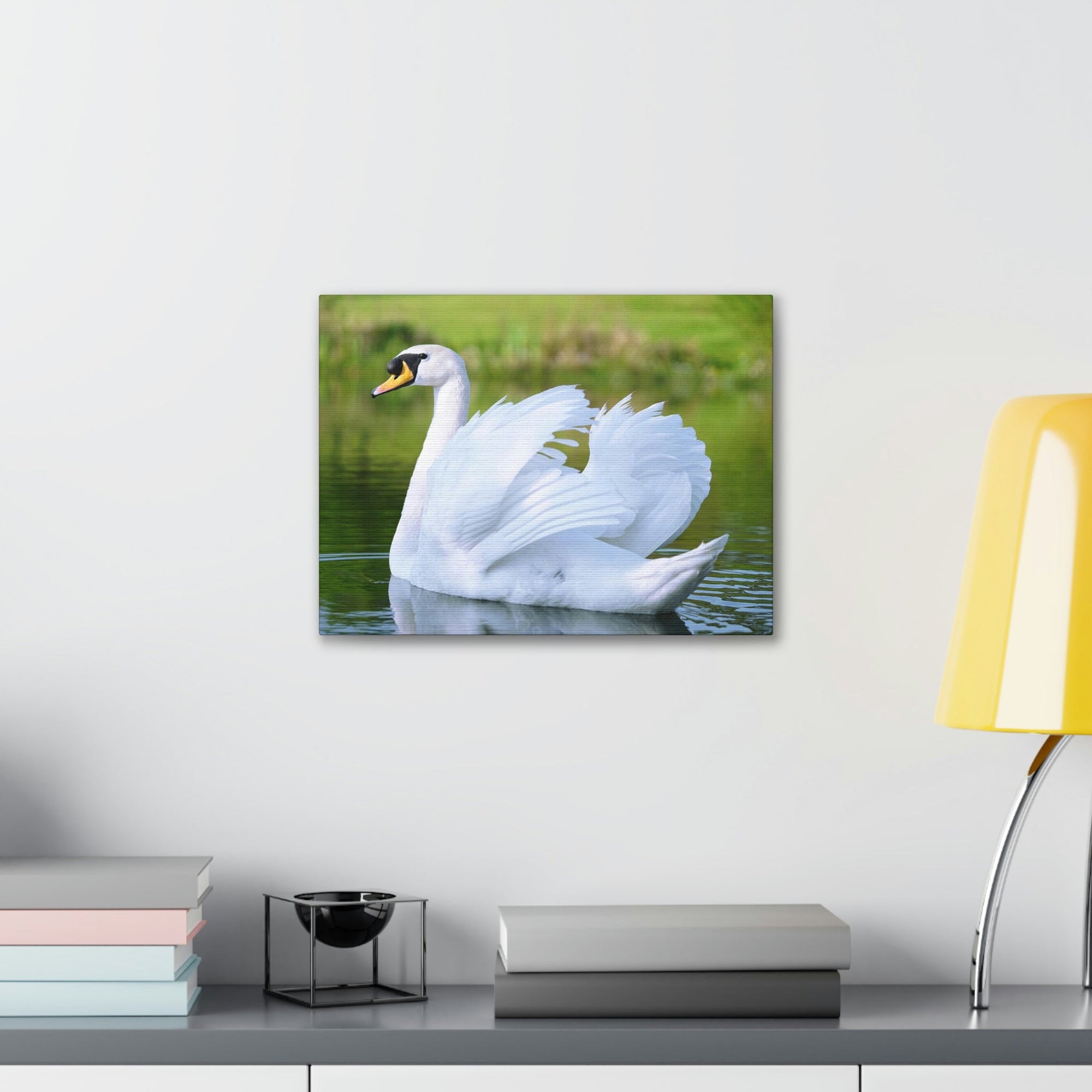 Scripture Walls Majestic Swan Art Majestic Swan Print Animal Wall Art Wildlife Canvas Prints Wall Art Ready to Hang Unframed-Express Your Love Gifts