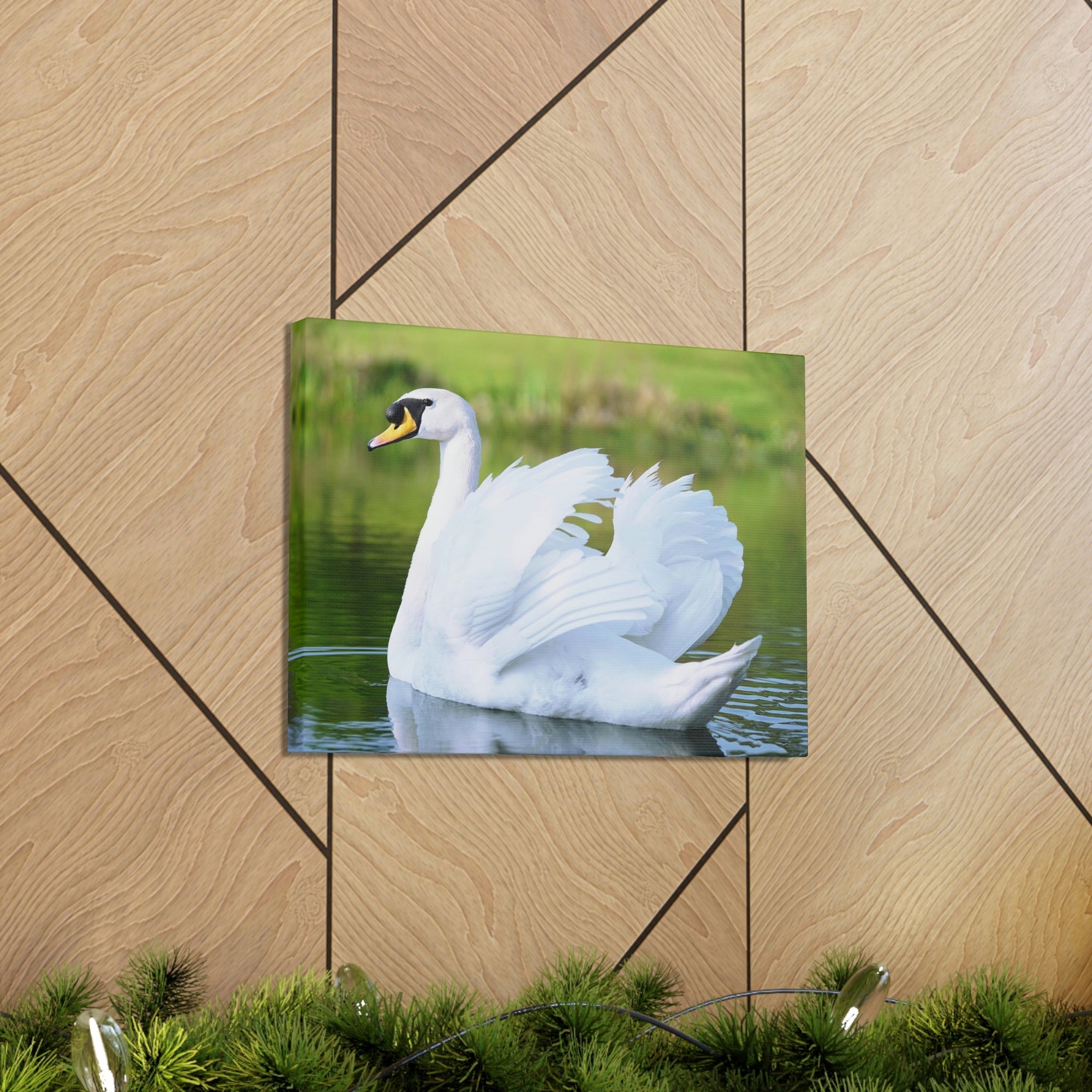 Scripture Walls Majestic Swan Art Majestic Swan Print Animal Wall Art Wildlife Canvas Prints Wall Art Ready to Hang Unframed-Express Your Love Gifts