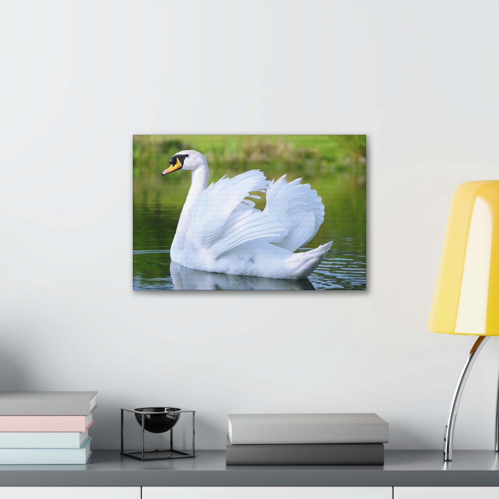 Scripture Walls Majestic Swan Art Majestic Swan Print Animal Wall Art Wildlife Canvas Prints Wall Art Ready to Hang Unframed-Express Your Love Gifts