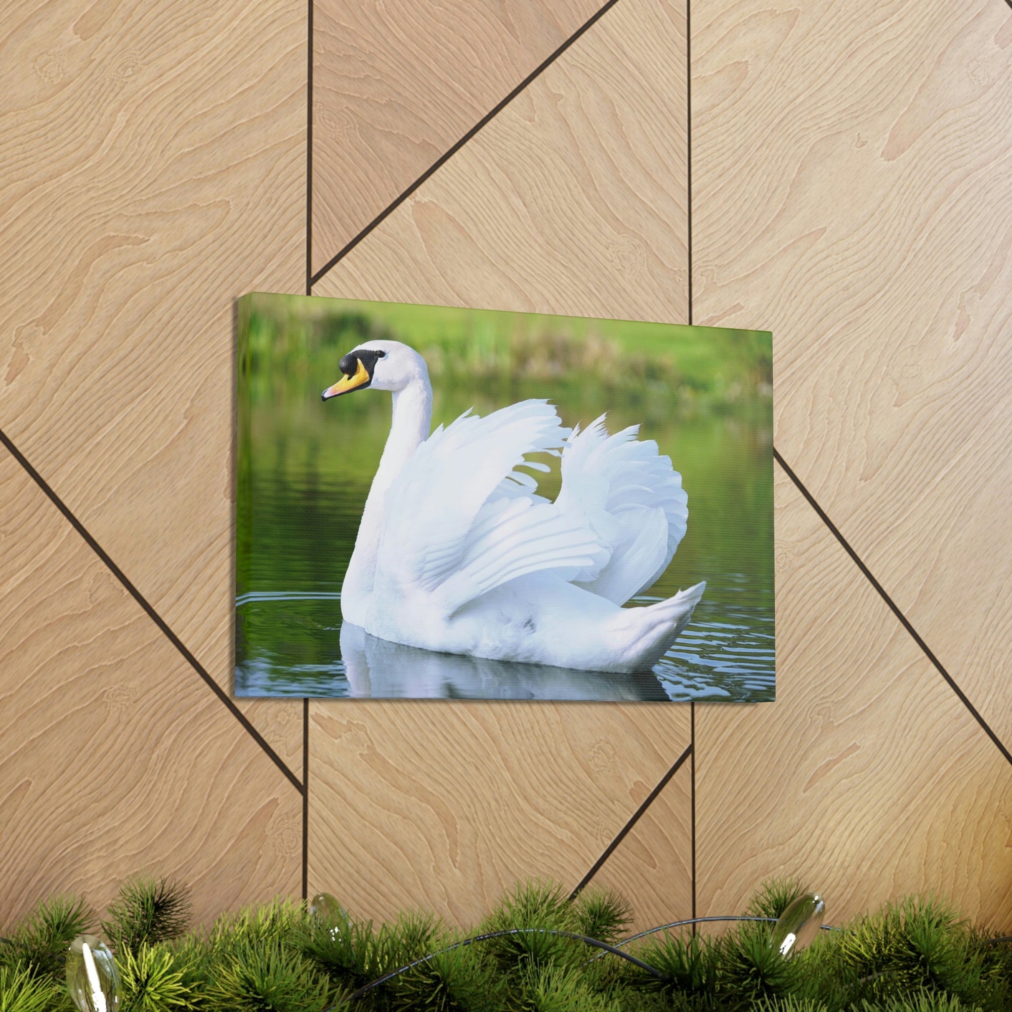 Scripture Walls Majestic Swan Art Majestic Swan Print Animal Wall Art Wildlife Canvas Prints Wall Art Ready to Hang Unframed-Express Your Love Gifts