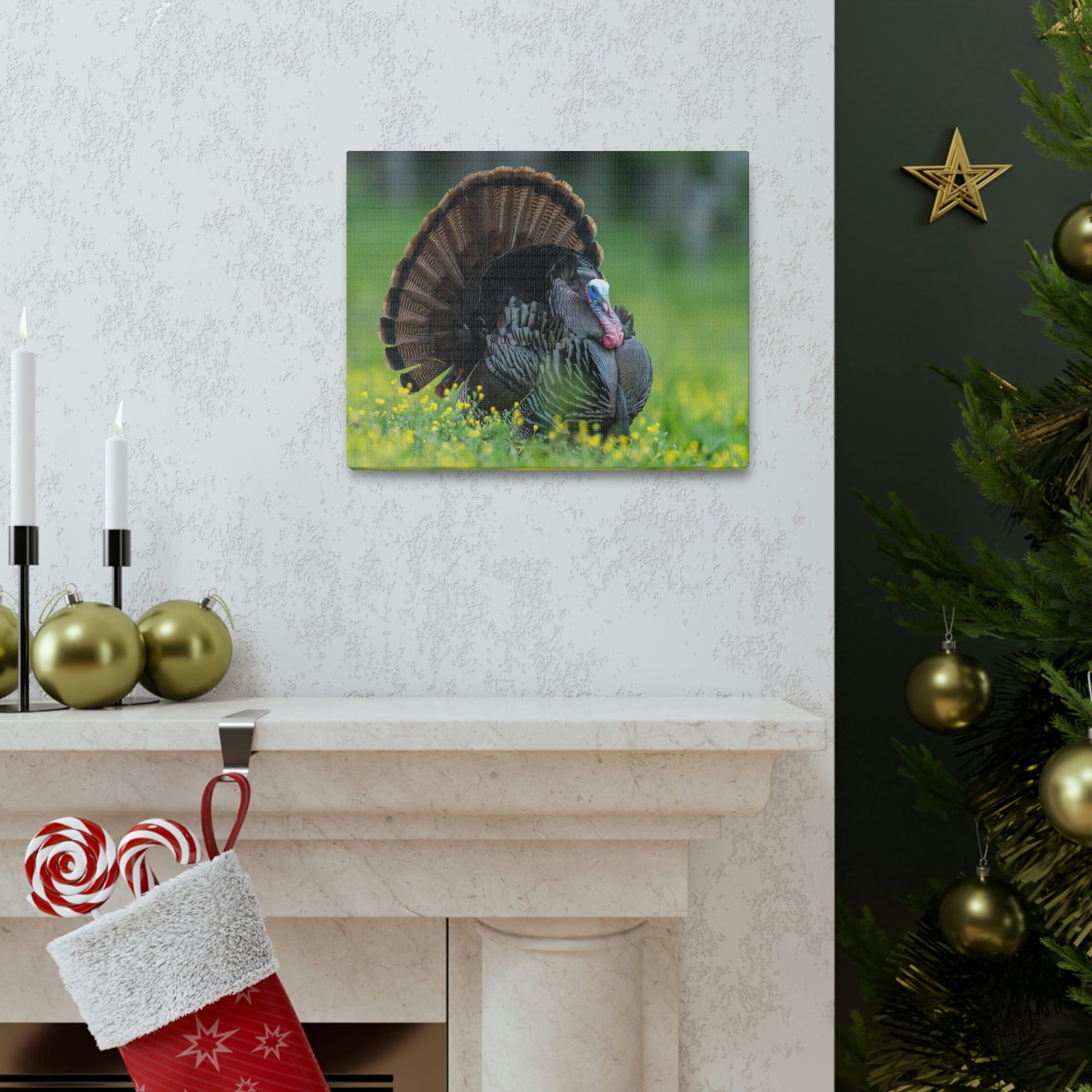 Scripture Walls Majestic Turkey Art Majestic Turkey Print Animal Wall Art Wildlife Canvas Prints Wall Art Ready to Hang Unframed-Express Your Love Gifts