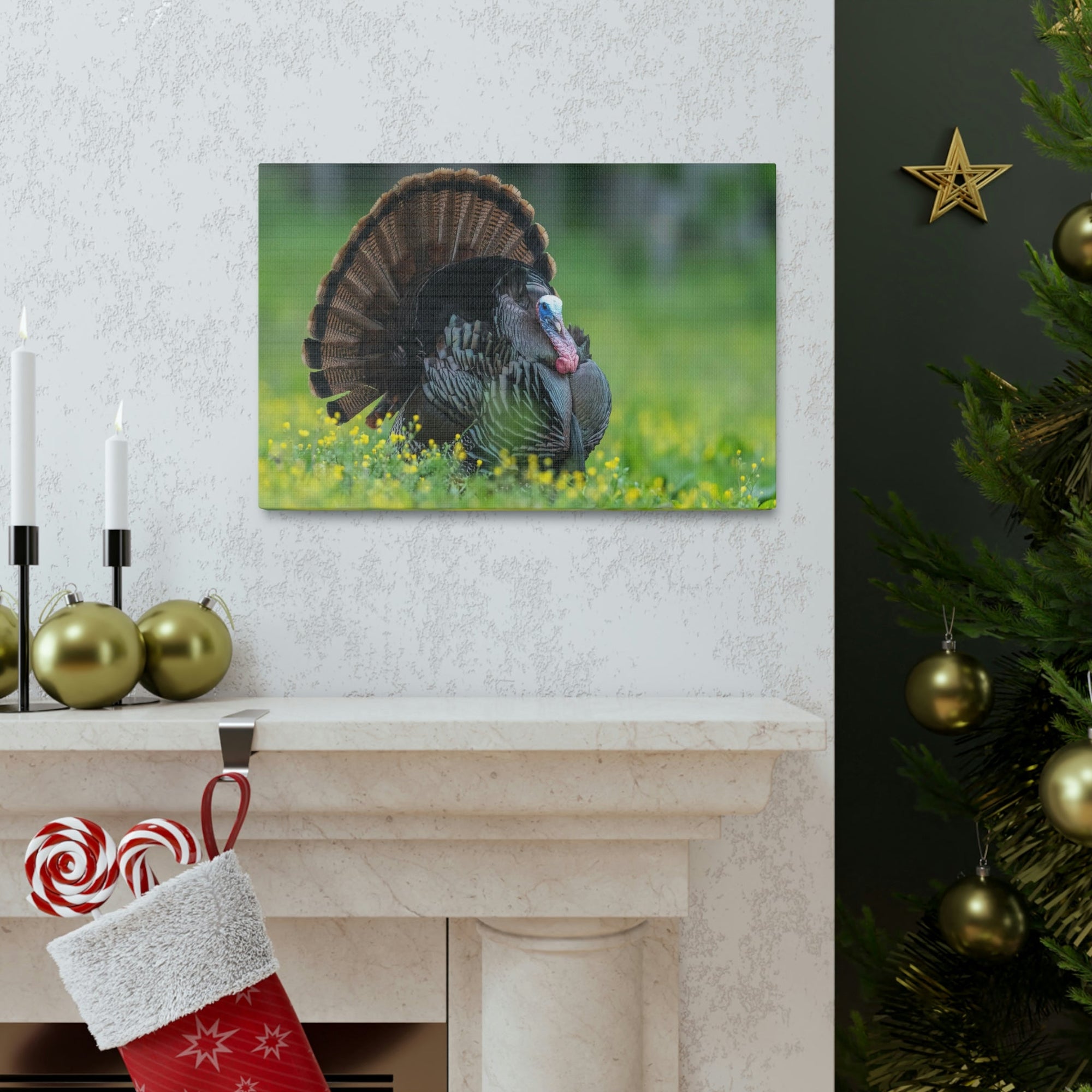 Scripture Walls Majestic Turkey Art Majestic Turkey Print Animal Wall Art Wildlife Canvas Prints Wall Art Ready to Hang Unframed-Express Your Love Gifts