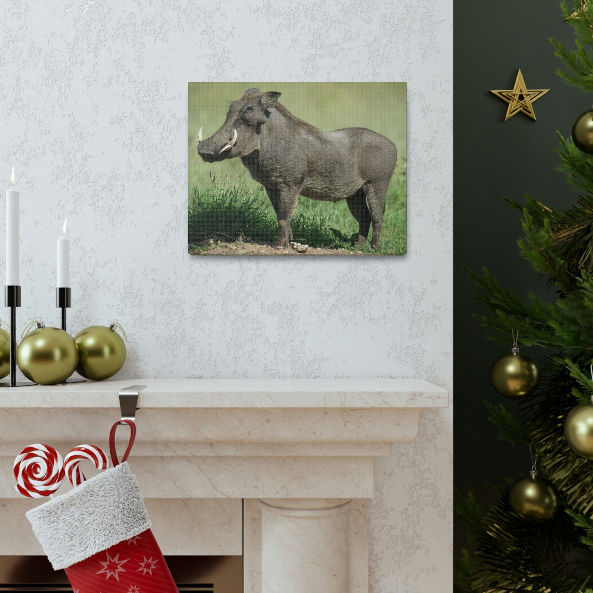 Scripture Walls Majestic Warthog Art Majestic Warthog Print Animal Wall Art Wildlife Canvas Prints Wall Art Ready to Hang Unframed-Express Your Love Gifts