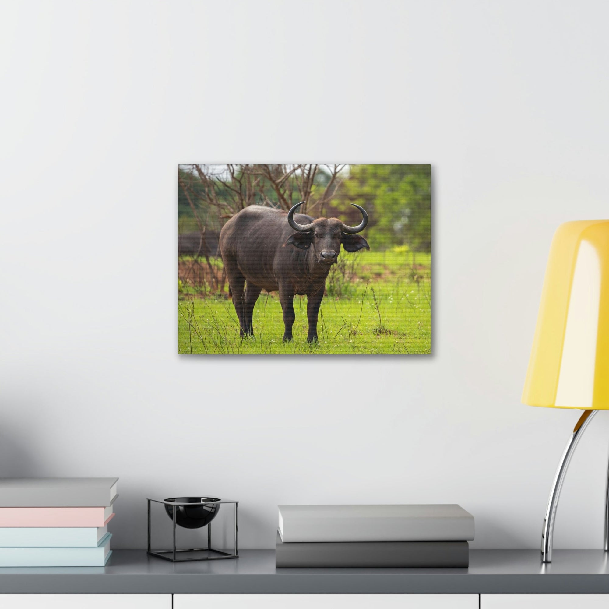 Scripture Walls Majestic Water Buffalo Art Majestic Water Buffalo Print Animal Wall Art Wildlife Canvas Prints Wall Art Ready to Hang Unframed-Express Your Love Gifts