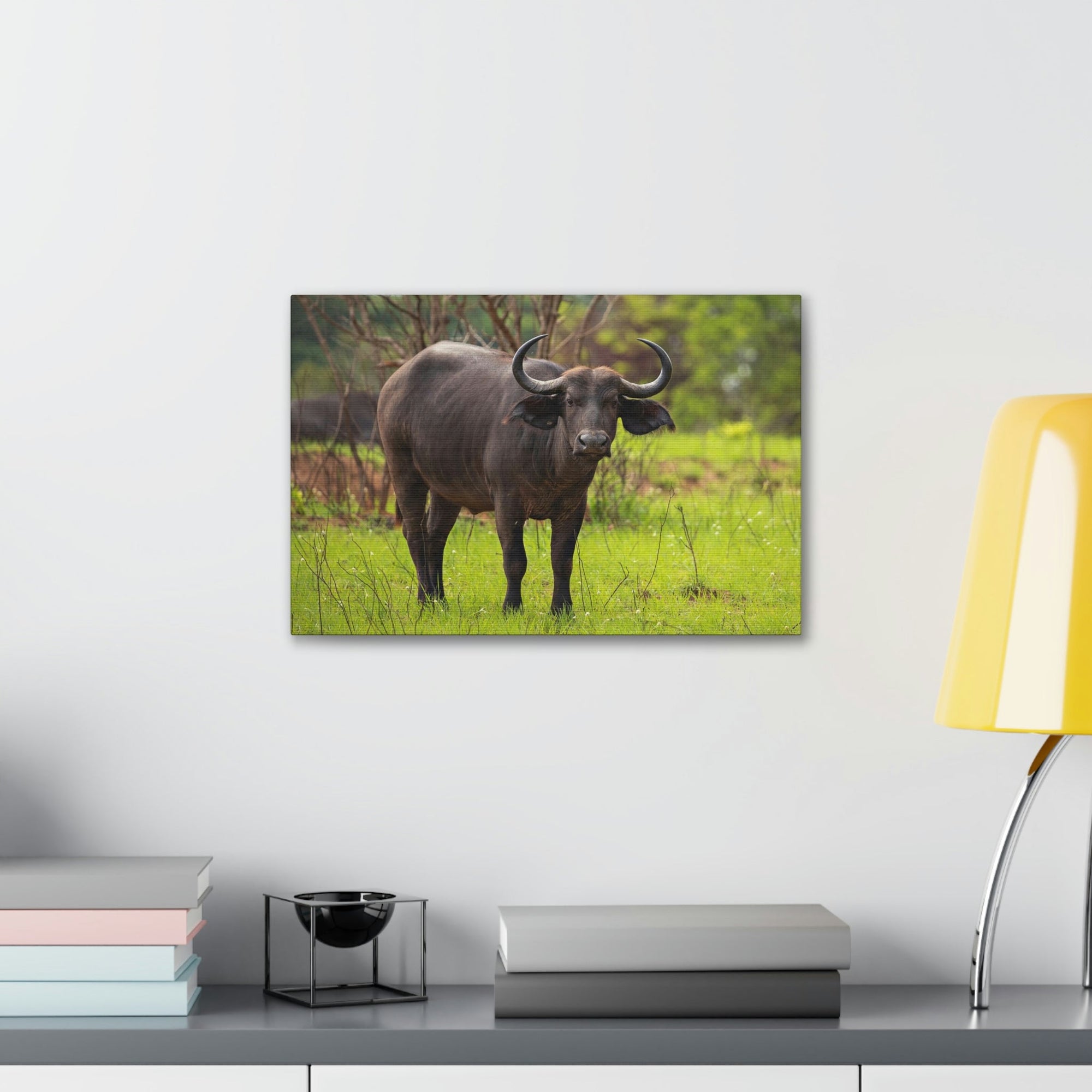 Scripture Walls Majestic Water Buffalo Art Majestic Water Buffalo Print Animal Wall Art Wildlife Canvas Prints Wall Art Ready to Hang Unframed-Express Your Love Gifts