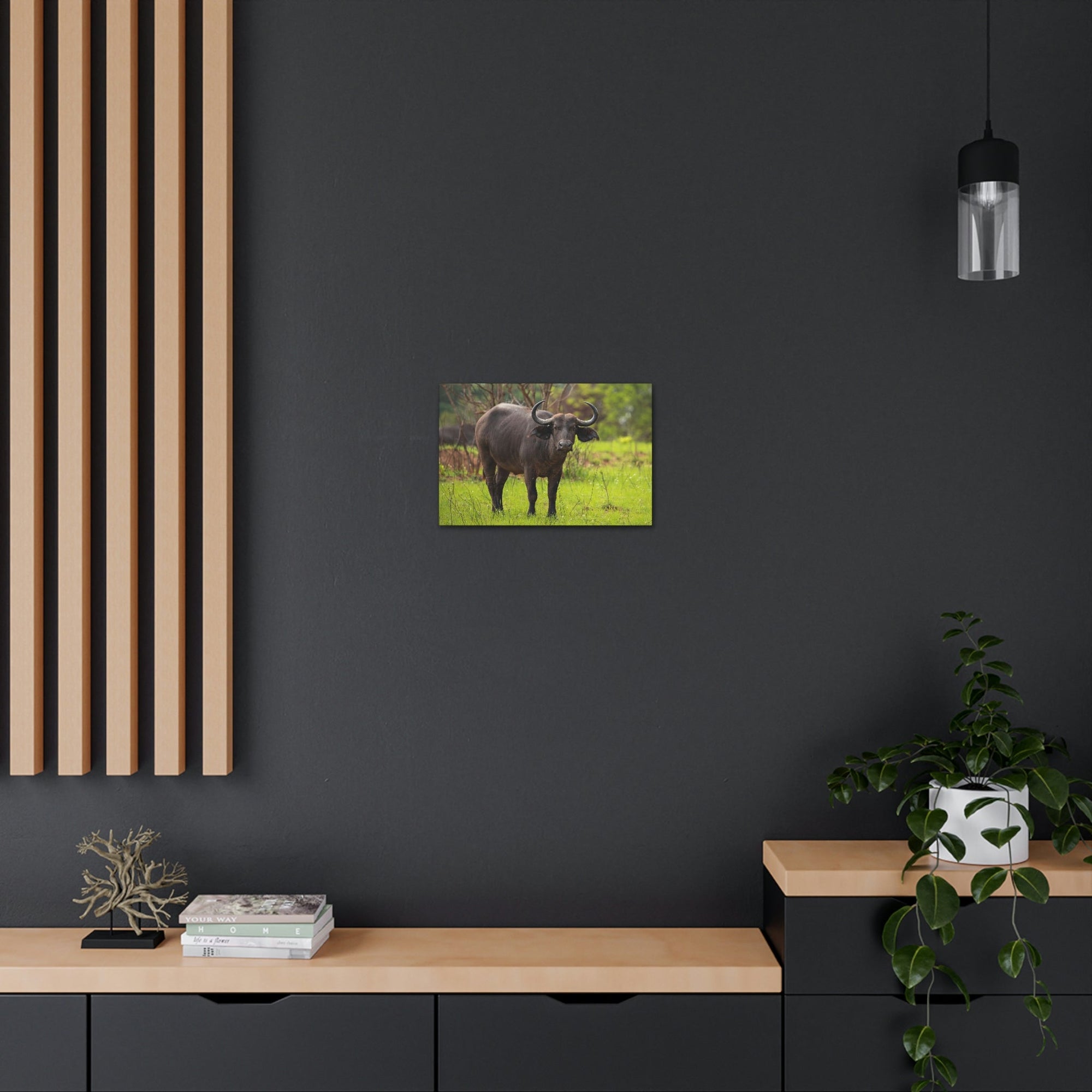 Scripture Walls Majestic Water Buffalo Art Majestic Water Buffalo Print Animal Wall Art Wildlife Canvas Prints Wall Art Ready to Hang Unframed-Express Your Love Gifts