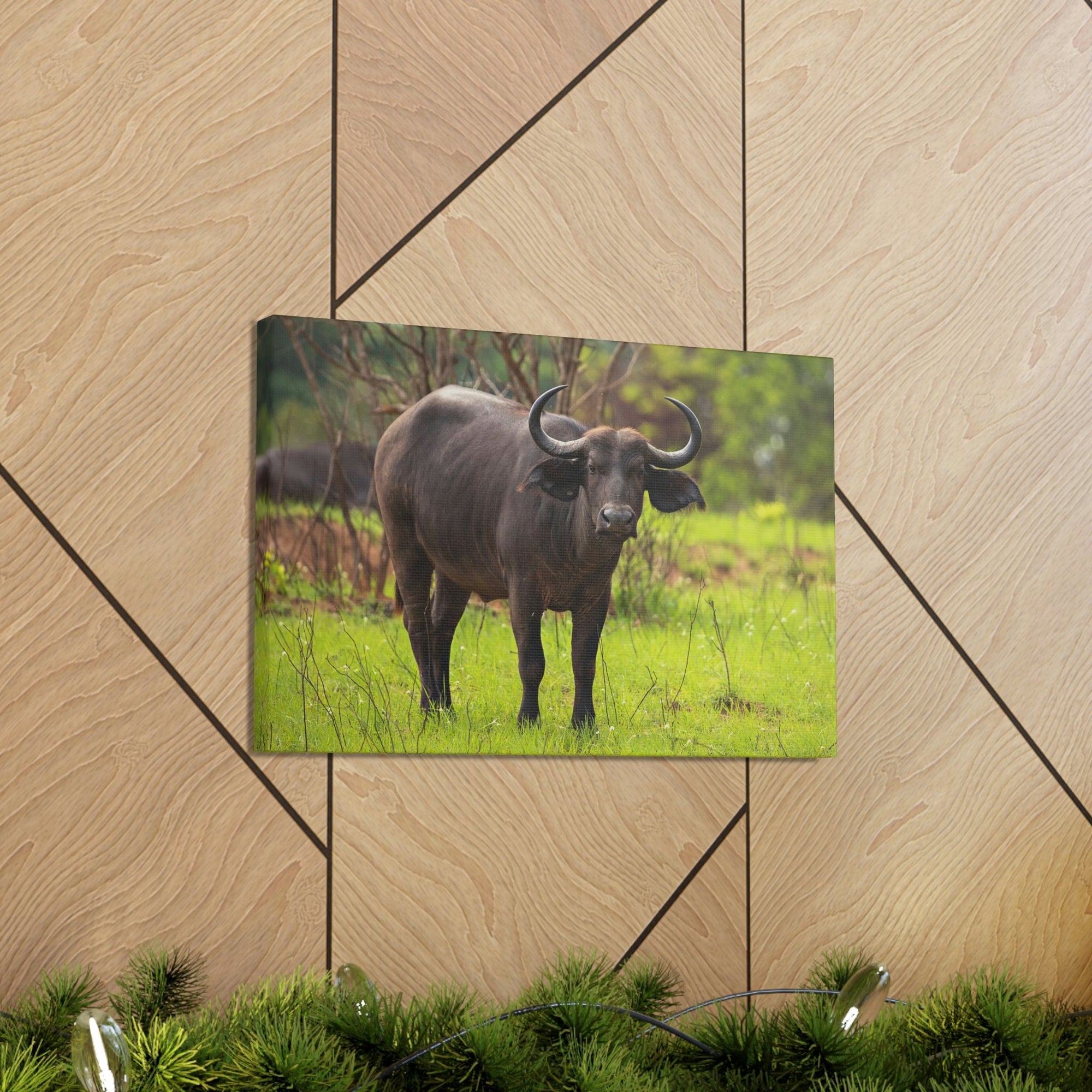 Scripture Walls Majestic Water Buffalo Art Majestic Water Buffalo Print Animal Wall Art Wildlife Canvas Prints Wall Art Ready to Hang Unframed-Express Your Love Gifts