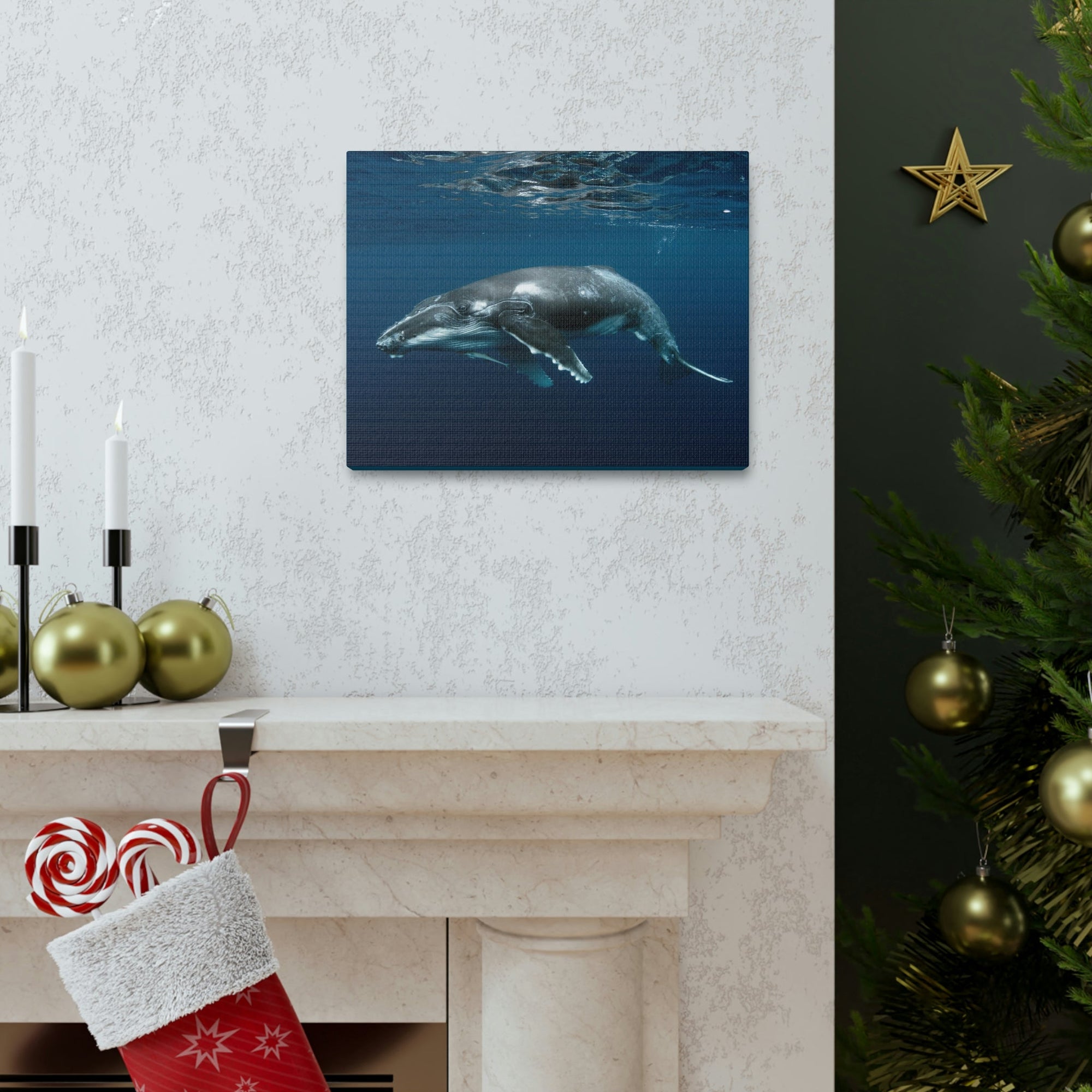 Scripture Walls Majestic Whale Art Majestic Whale Print Animal Wall Art Wildlife Canvas Prints Wall Art Ready to Hang Unframed-Express Your Love Gifts